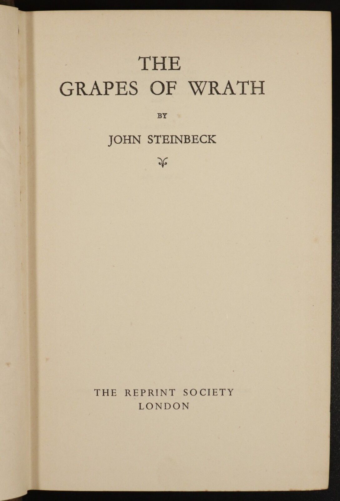1940 The Grapes Of Wrath by John Steinbeck - Antique American Fiction Book - 0