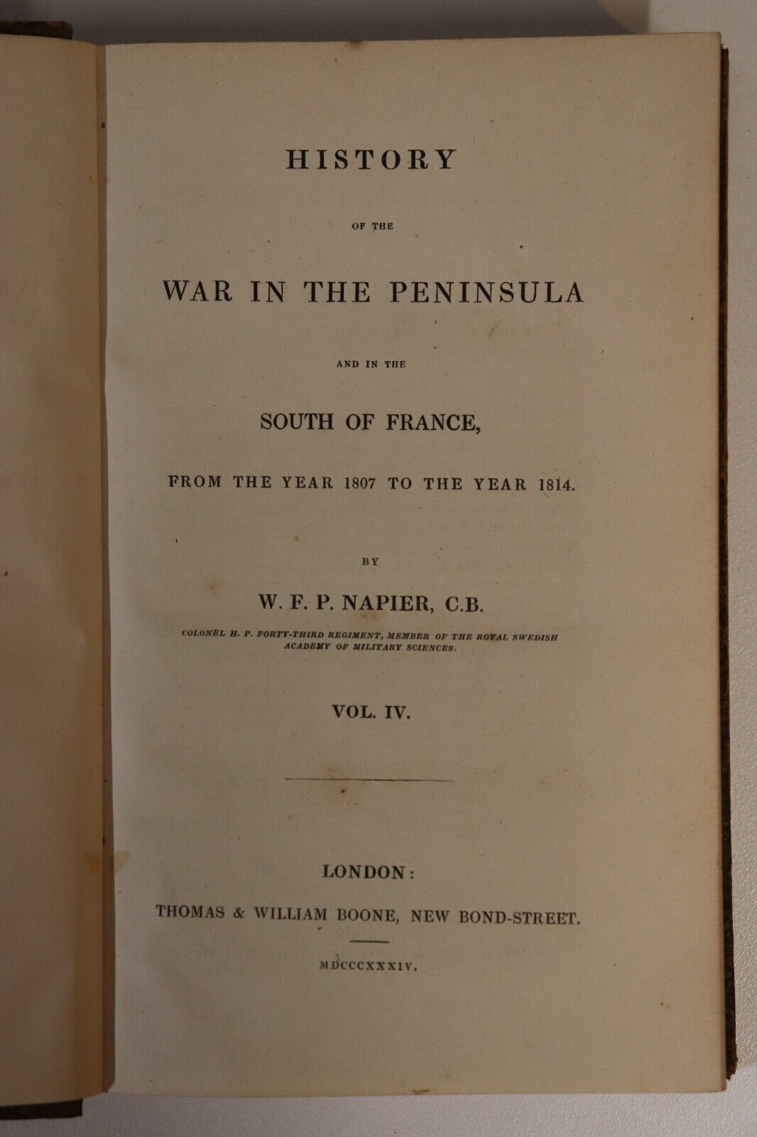 1835 6vol Napier's History Of The War In The Peninsula Military Book Set