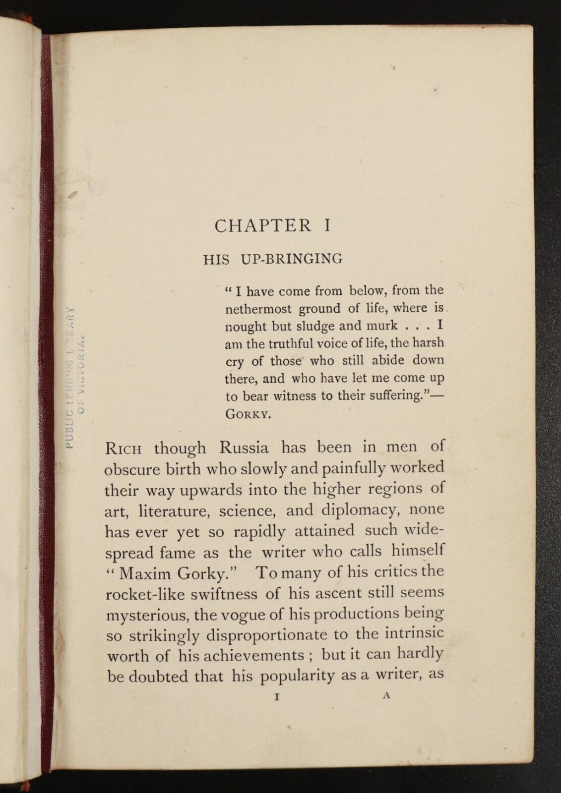 1902 Maxim Gorky by E.J. Dillon 1st Edition Antique Fiction Book