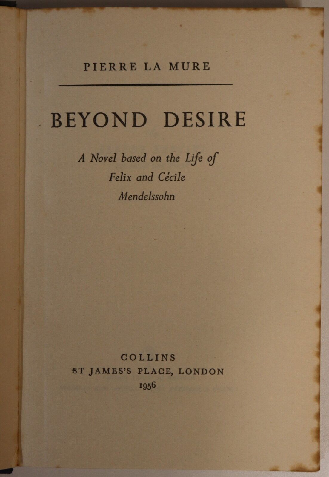 Beyond Desire by Pierre La Mure - 1956 - 1st Edition Vintage Fiction Book