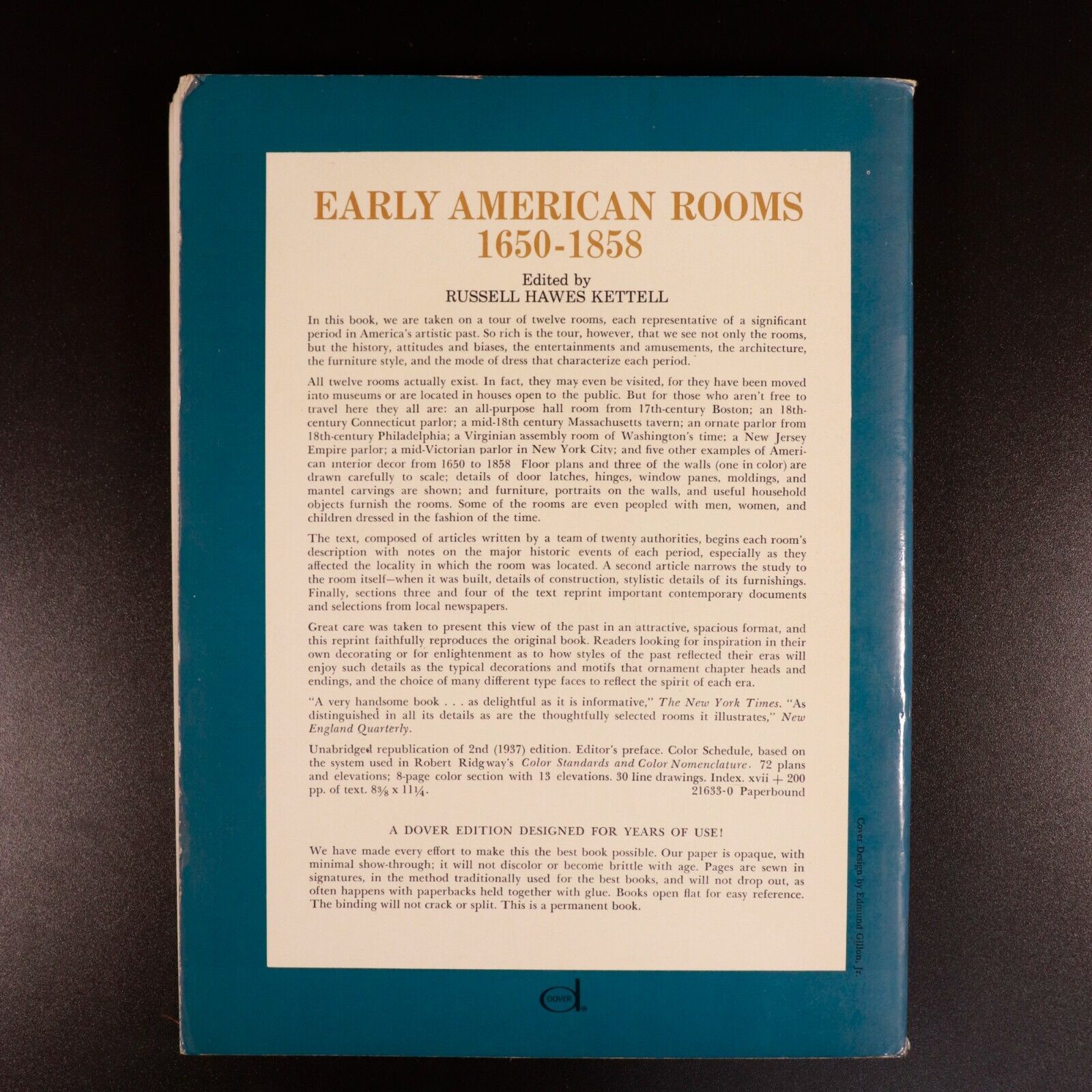 1967 Early American Rooms 1650 to 1858 Vintage American Architecture Book
