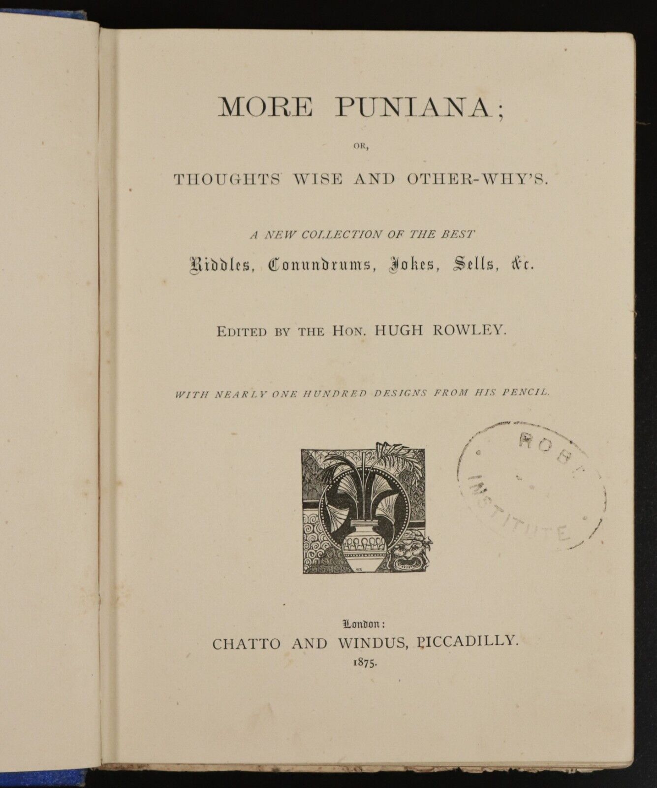 1875 More Puniana by Hugh Rowley Antique British Literature Book - 0