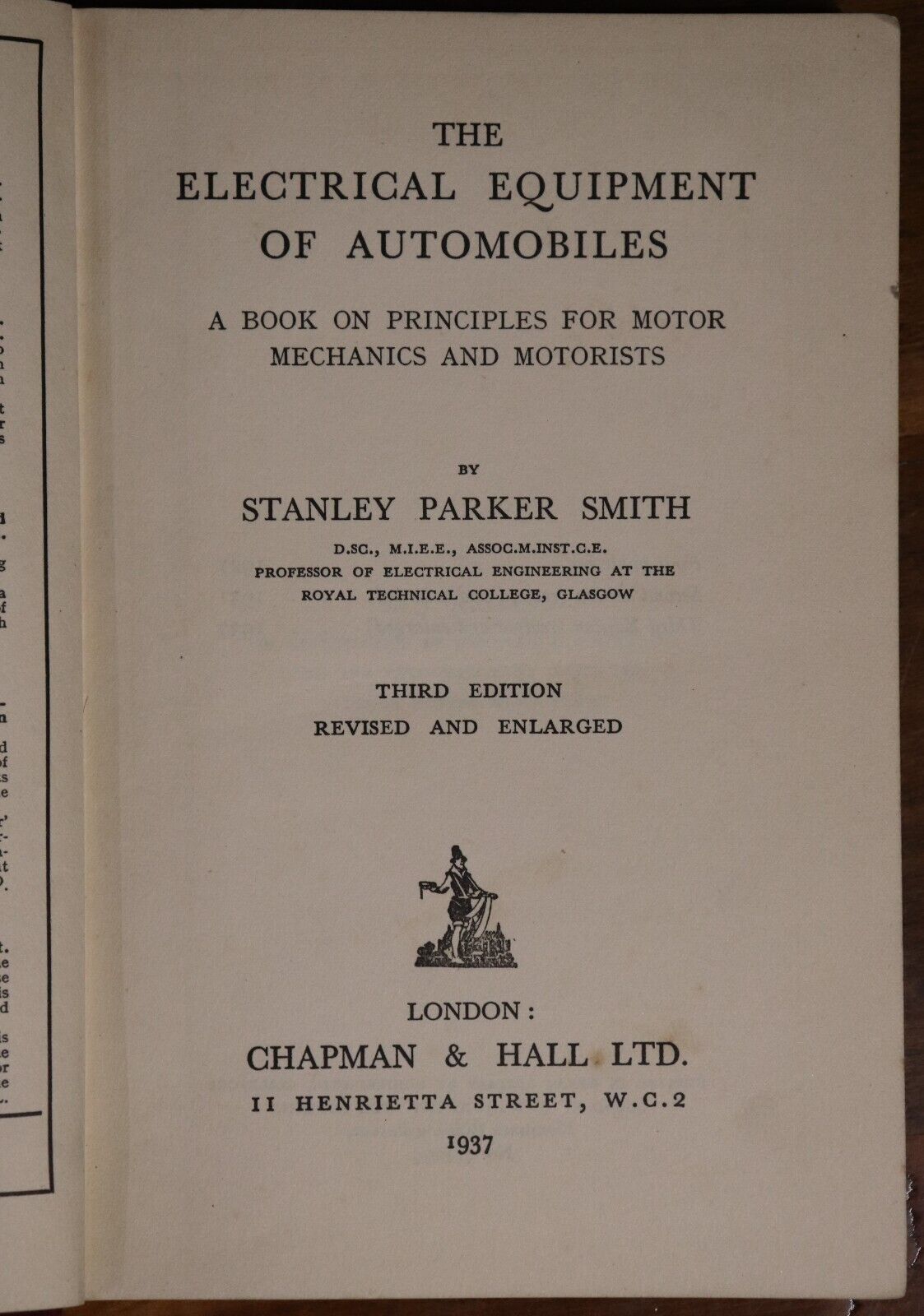 The Electrical Equipment Of Automobiles - 1937 - Antique Automotive Book - 0