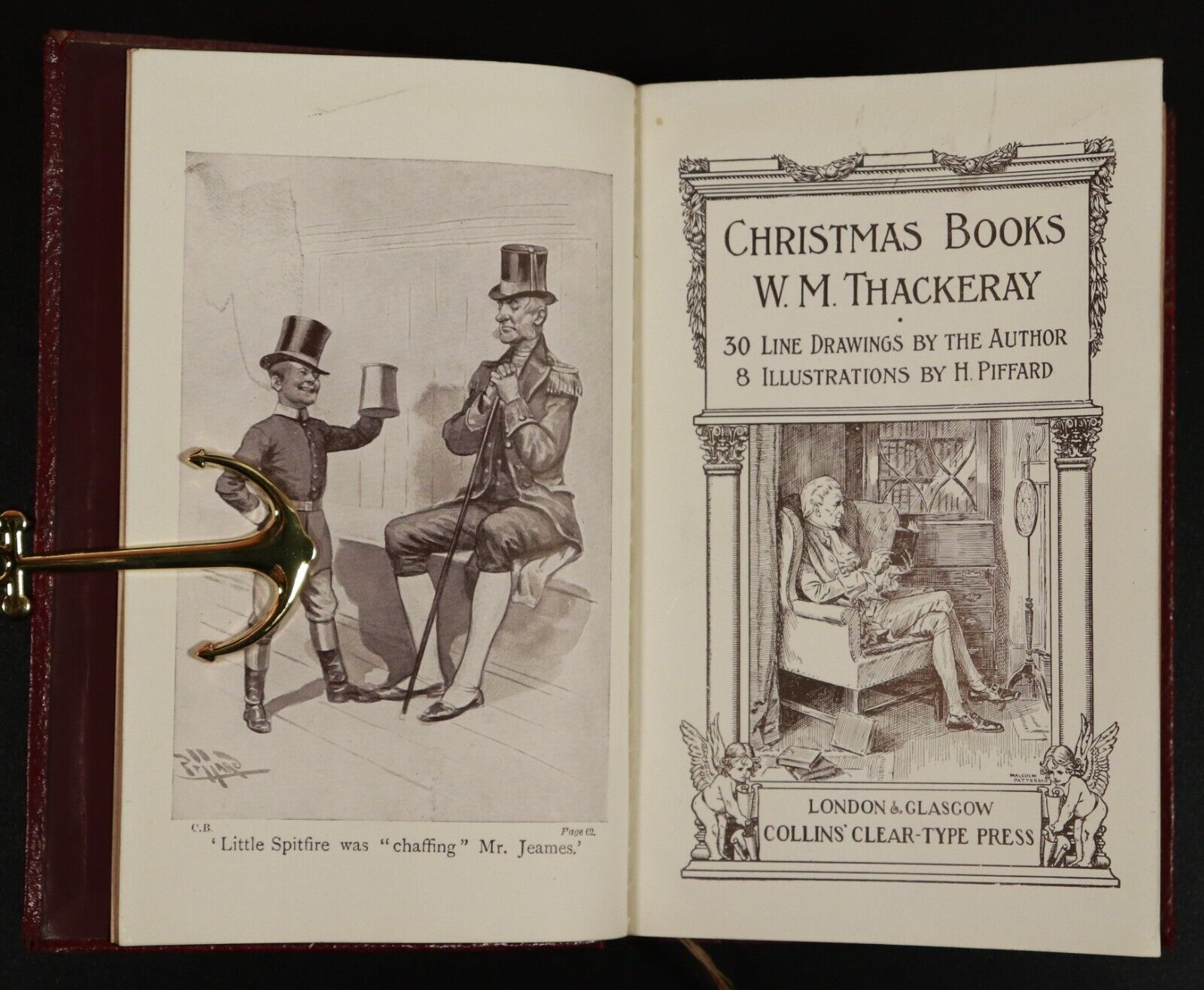 c1910 2vol Christmas Books & Round About Papers by W.M. Thackeray Antique Books