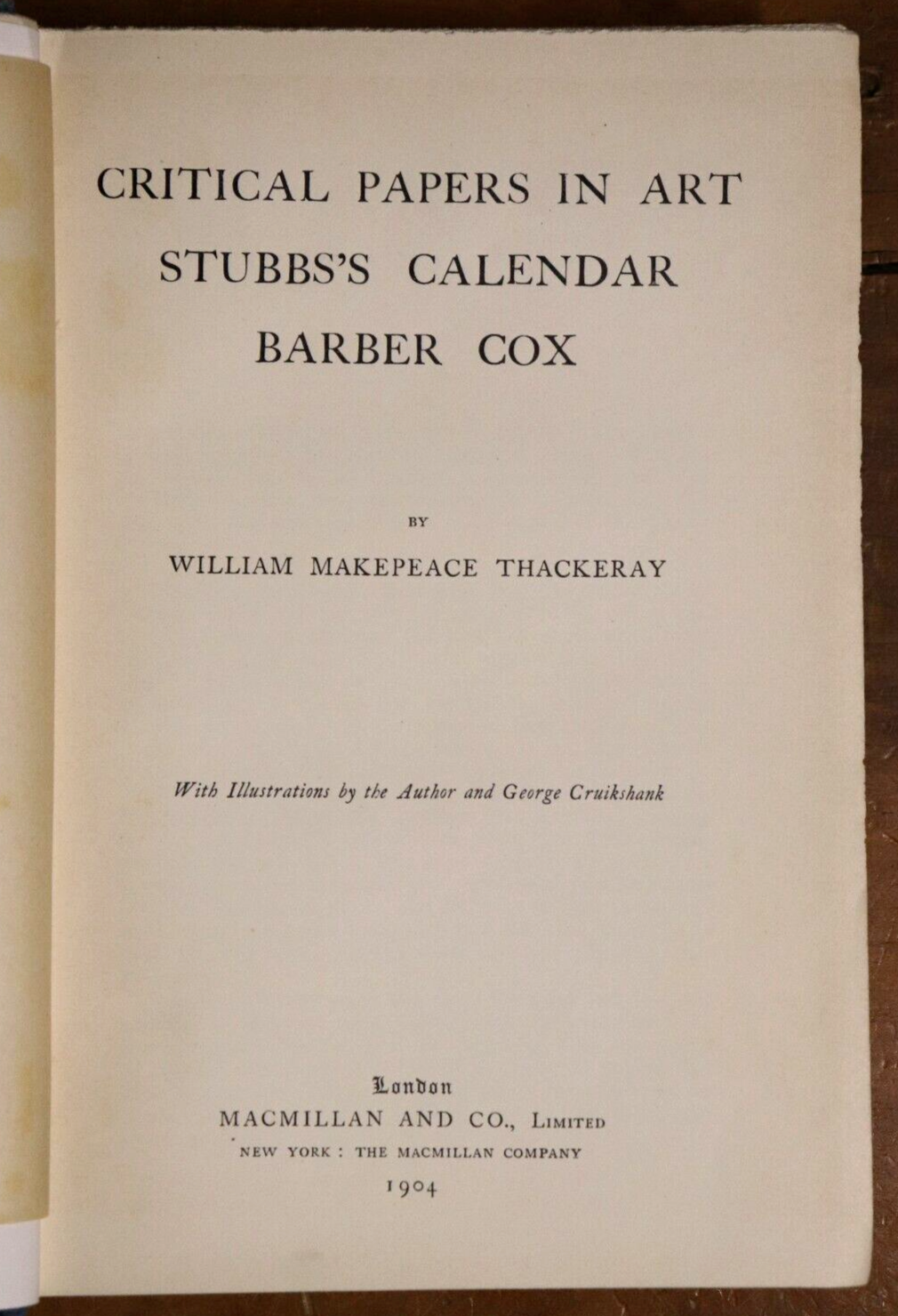 Critical Papers In Art by WM Thackeray - 1904 - Antique Art History Book