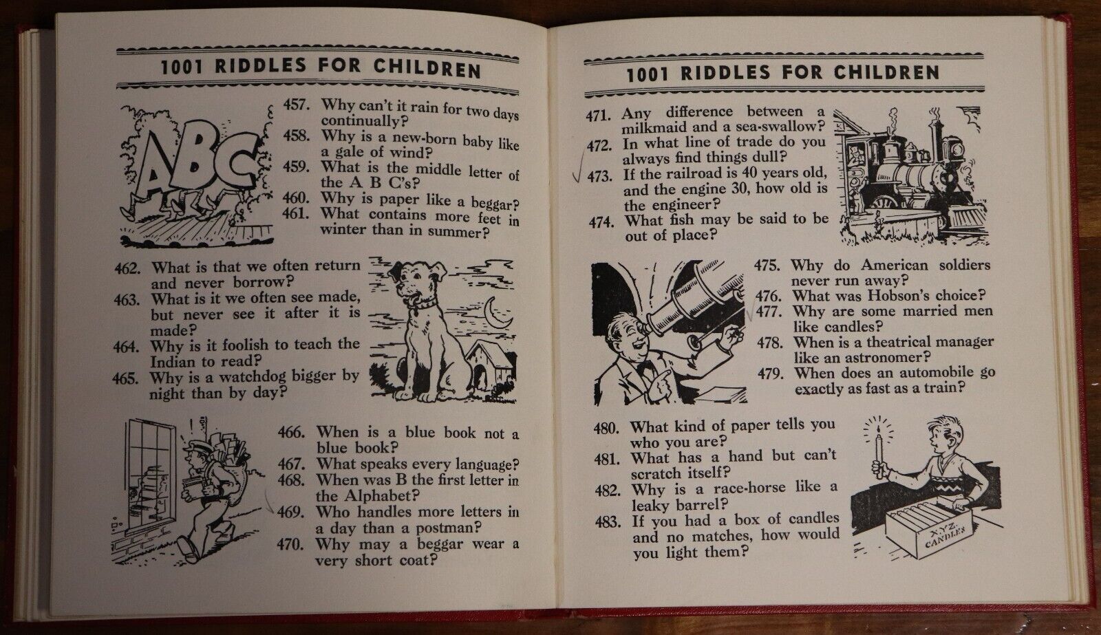 1001 Riddles For Children - 1949 - Illustrated Childrens Book