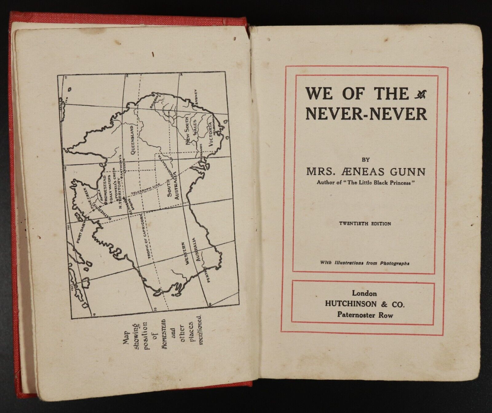 c1907 We Of The Never-Never by Mrs Aeneas Gunn Antique Australian Fiction Book
