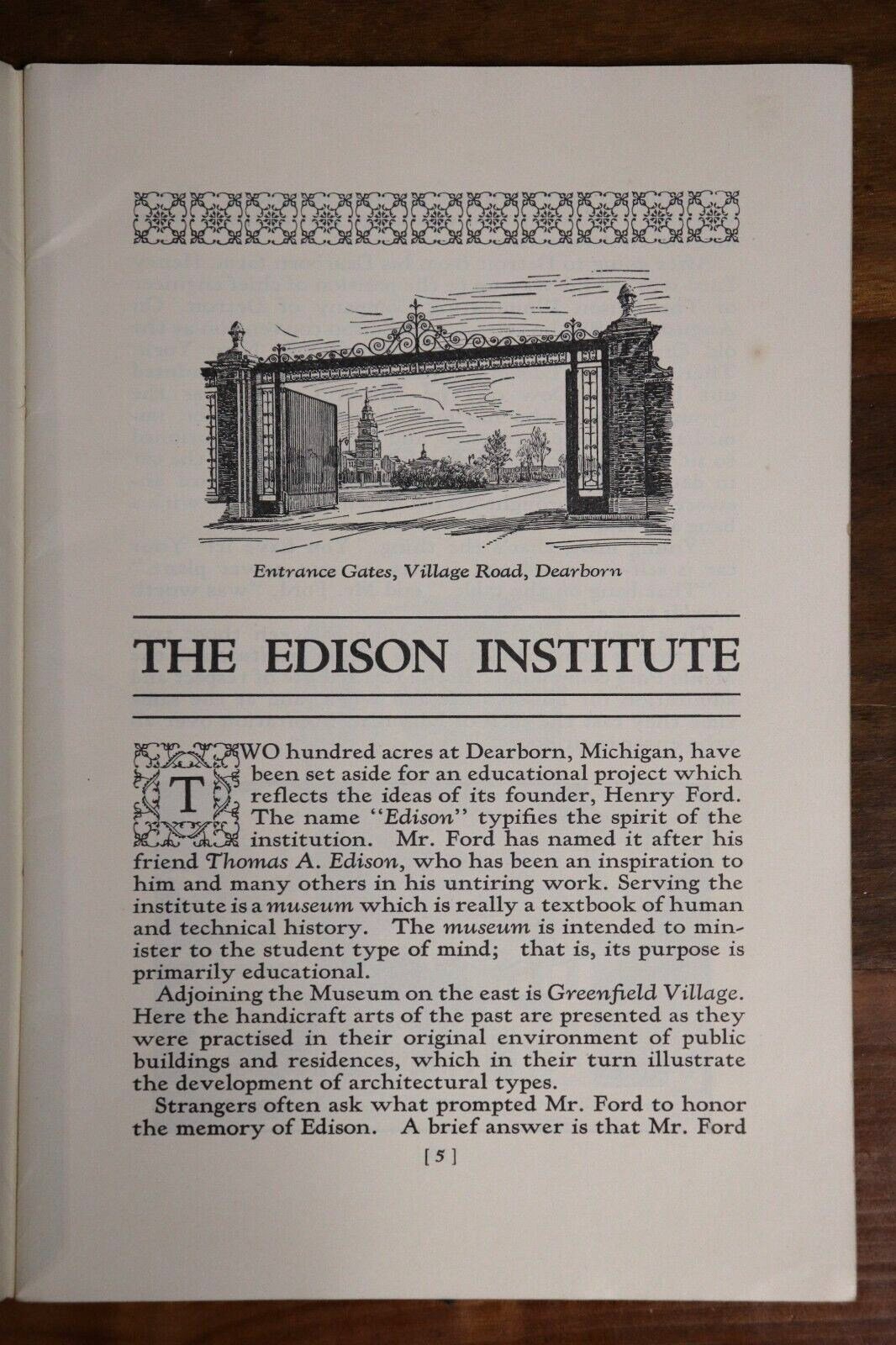 A Guide Book For The Edison Institute Museum - 1941 - American History Book
