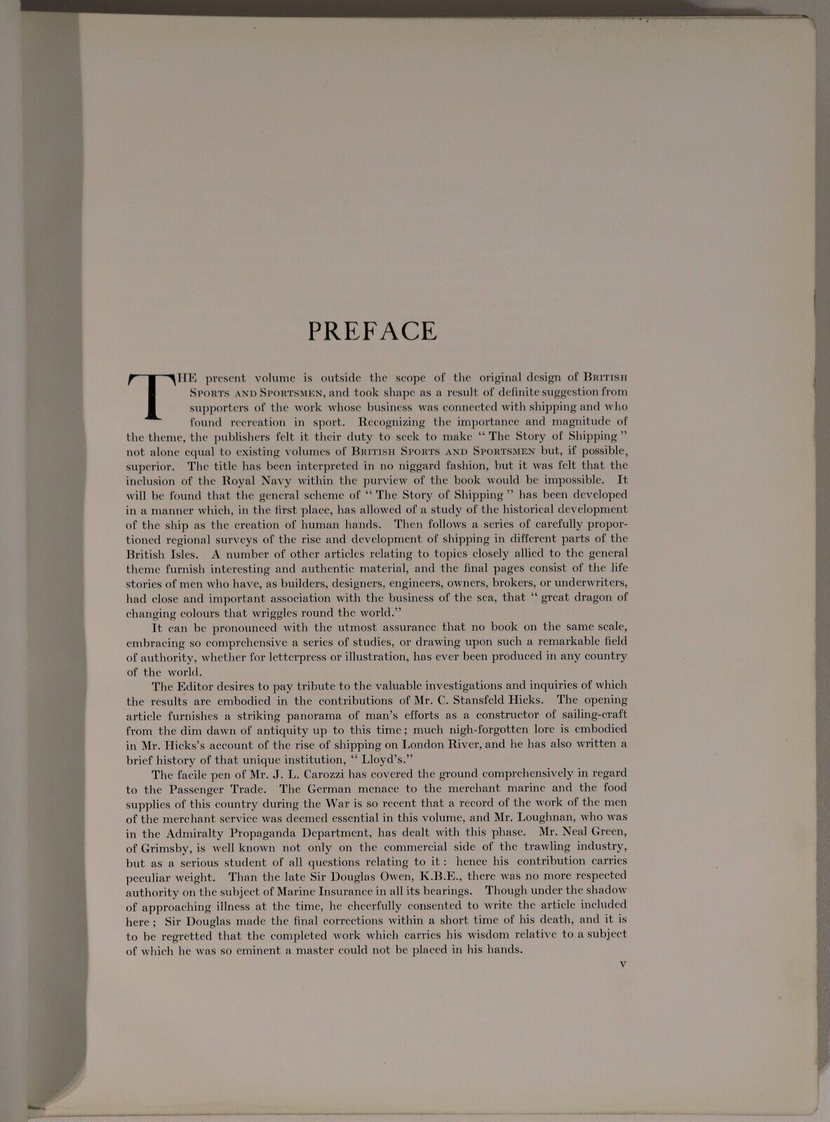 British Sports & Sportsmen - Story Of Shipping - c1920 - 1st Ed. Antique Book
