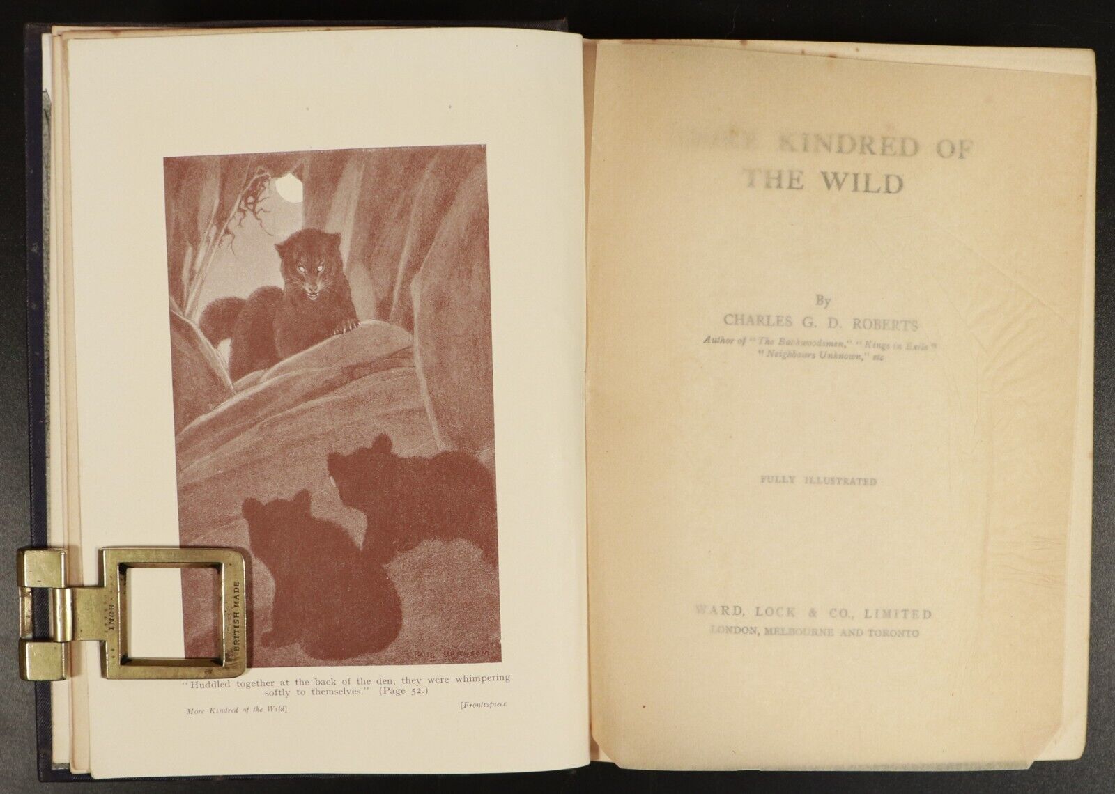 1911 More Kindred Of The Wild Charles Roberts 1st Edition Canadian Fiction Book