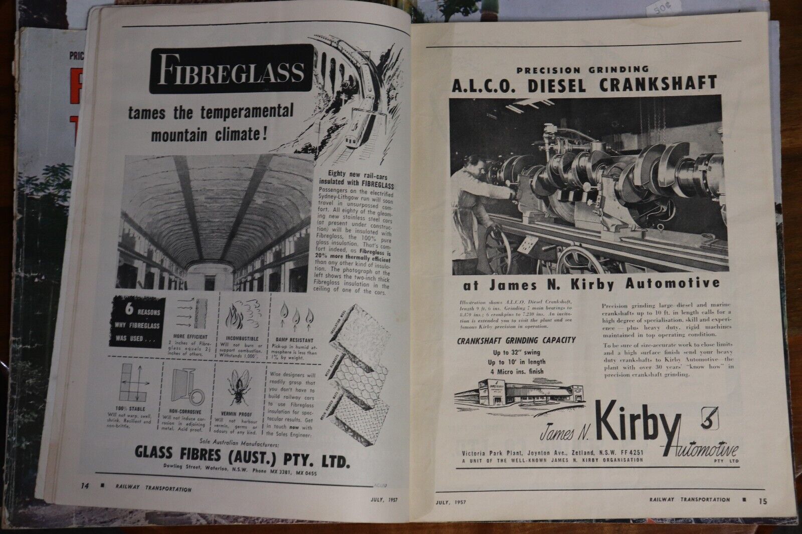 Railway Transportation Magazines x 7 Issues - Australian Rail History Book