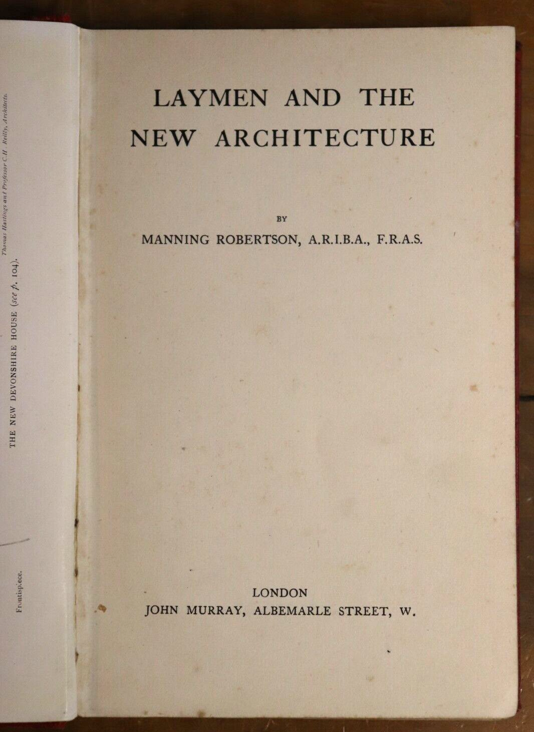 1925 Laymen & The New Architecture 1st Edition Antique Architecture Book - 0