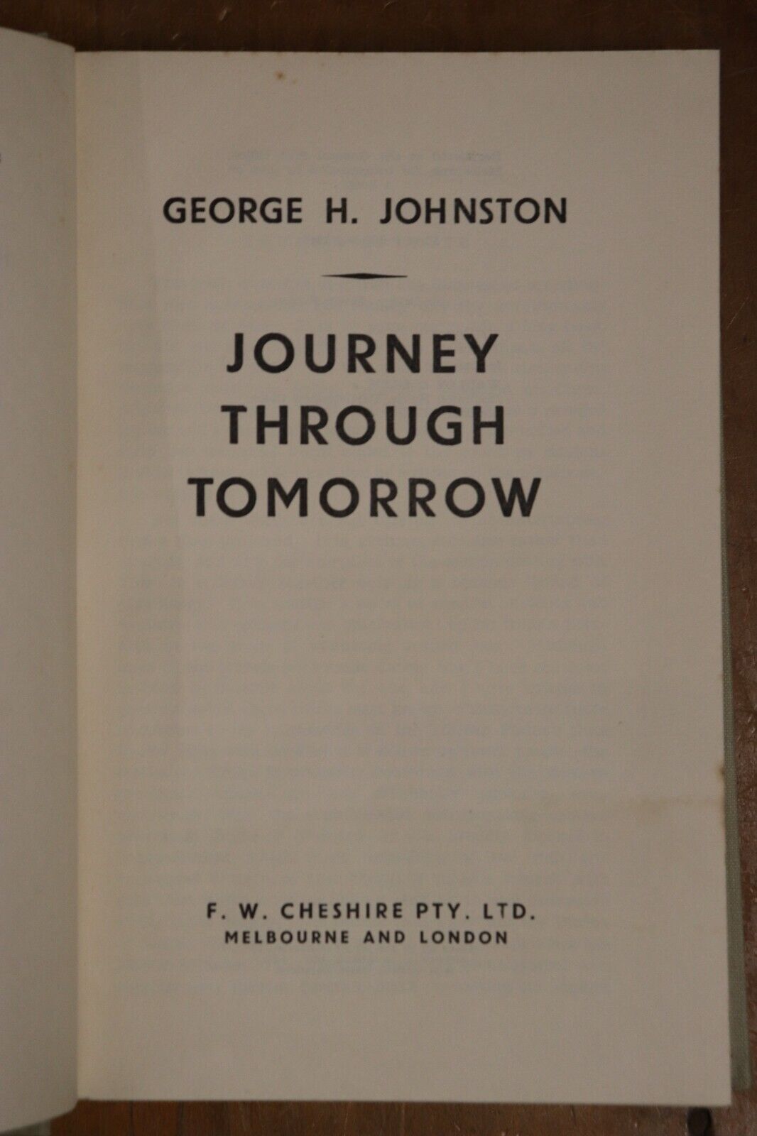 Journey Through Tomorrow by GH Johnston - 1947 - Antique Asia Travel Book - 0