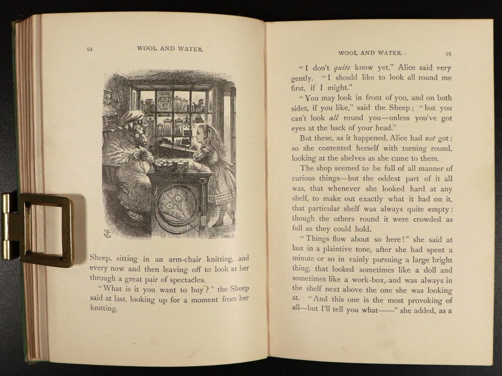 1922 Through The Looking Glass by Lewis Carroll Antique Fiction Book J. Tenniel