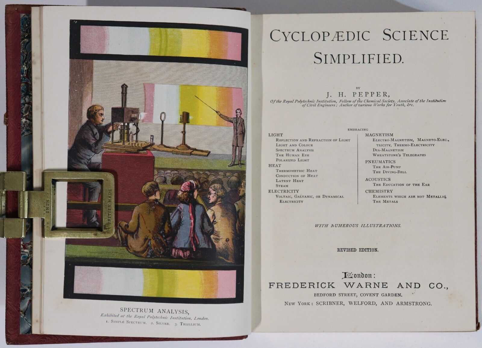 Cyclopaedic Science Simplified by J.H. Pepper - c1877 - Antique Science Book