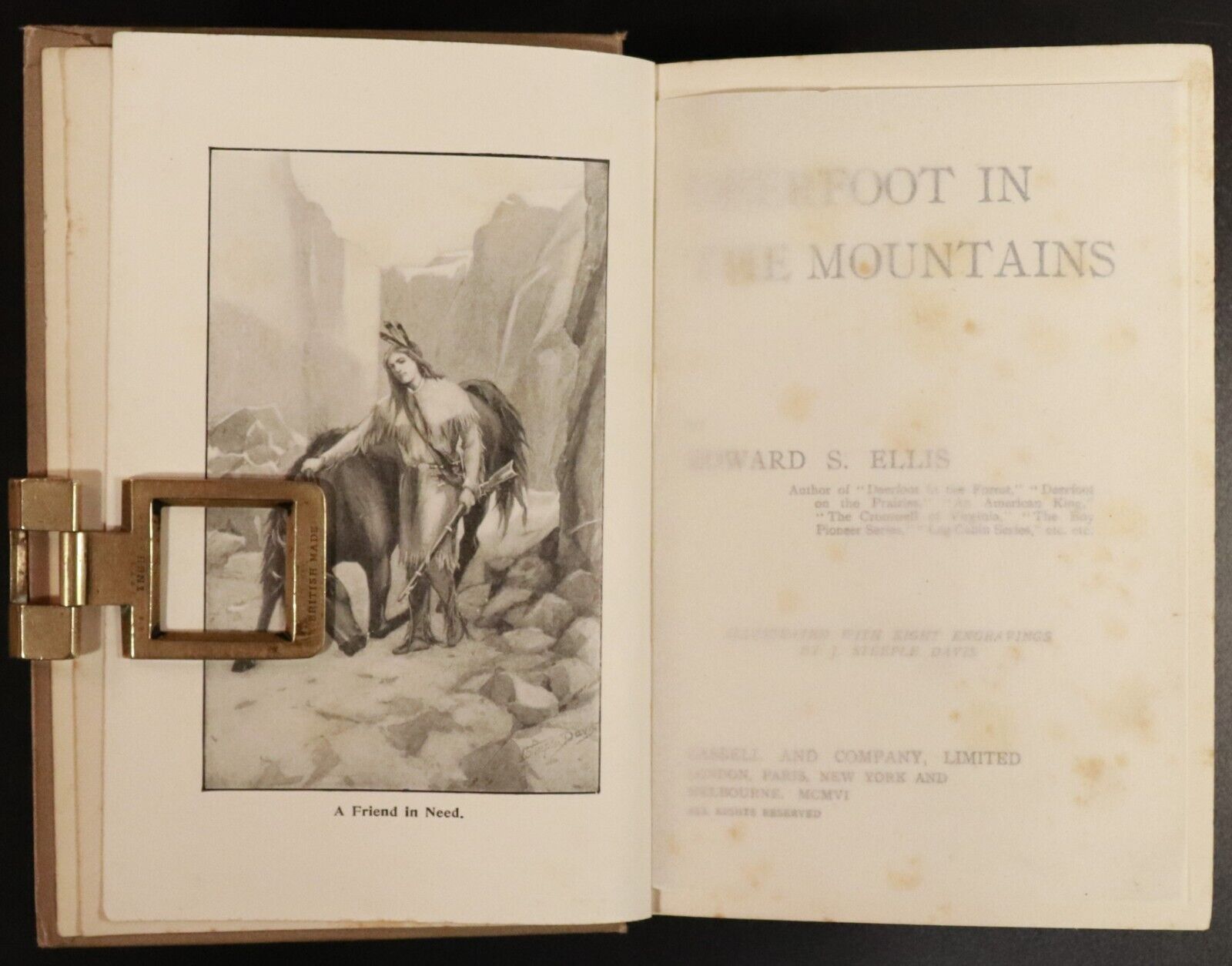 1906 Deerfoot On The Mountains by Edward S. Ellis Antique Fiction Book - 0