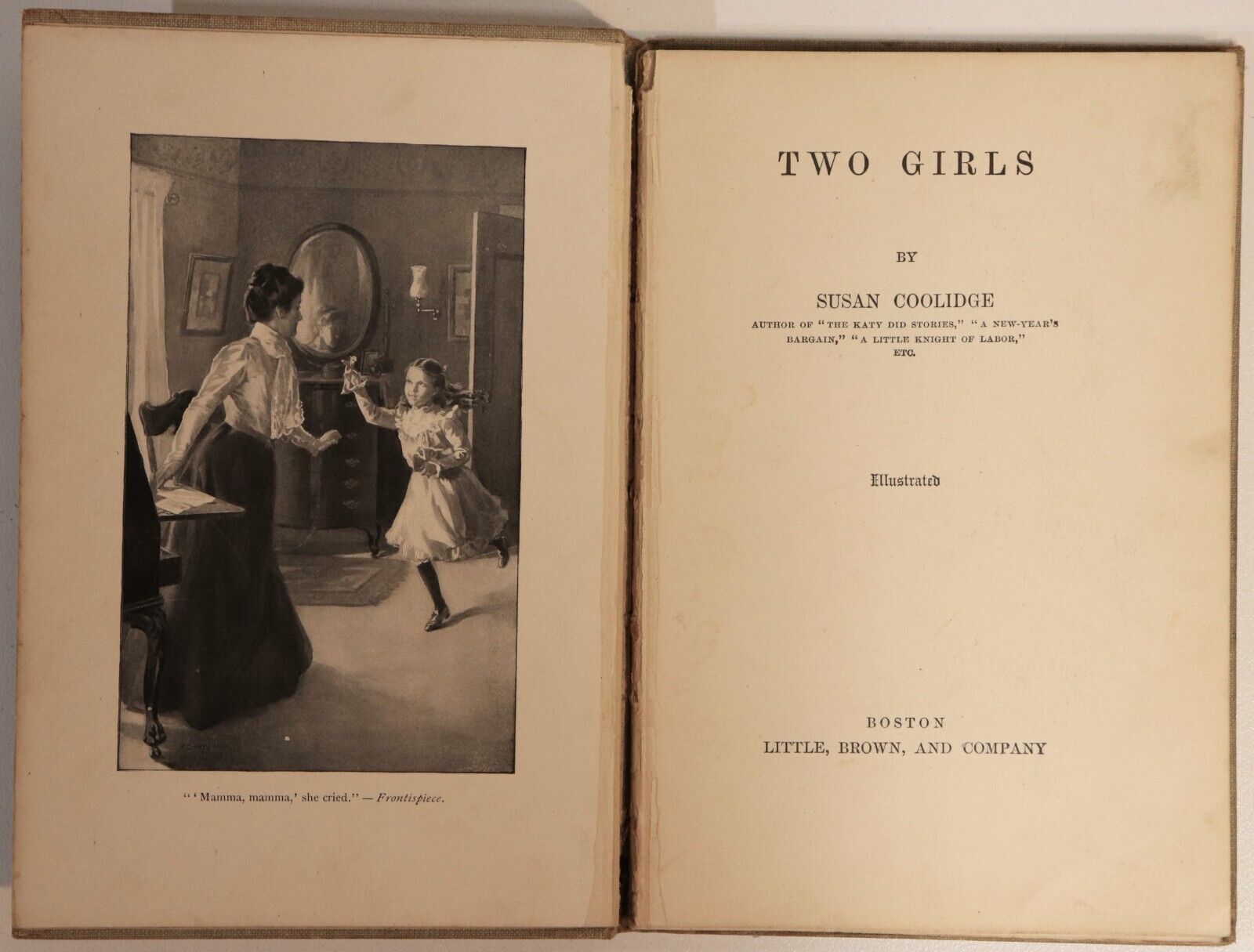 Two Girls by Susan Coolidge - 1900 - Antique Childrens Book