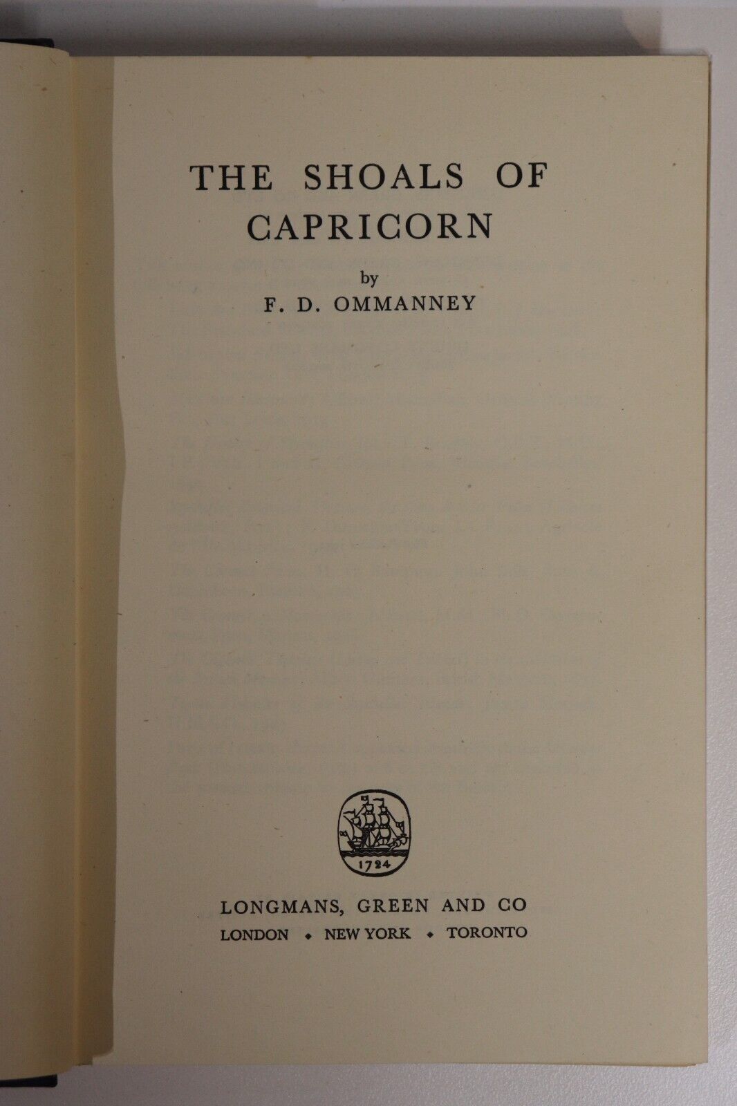 The Shoals Of Capricorn - 1952 - 1st Edition Maritime Exploration Book
