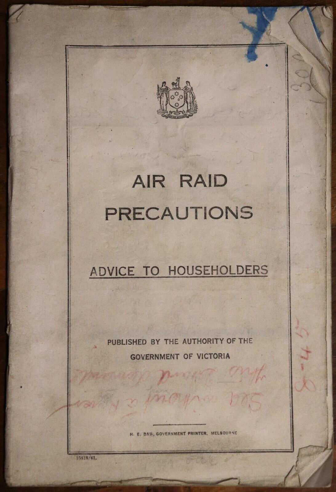 Air Raid Precautions: Victoria Government Advice - 1941 - Australian WW2 History