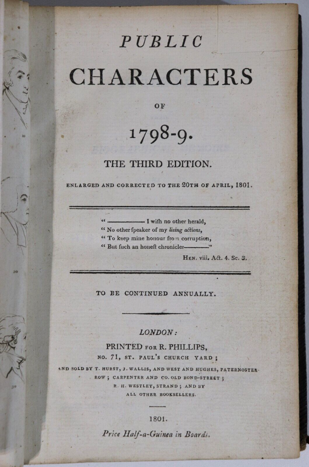 1798-1807 8vol British Public Characters: R Phillips Antiquarian Book Set