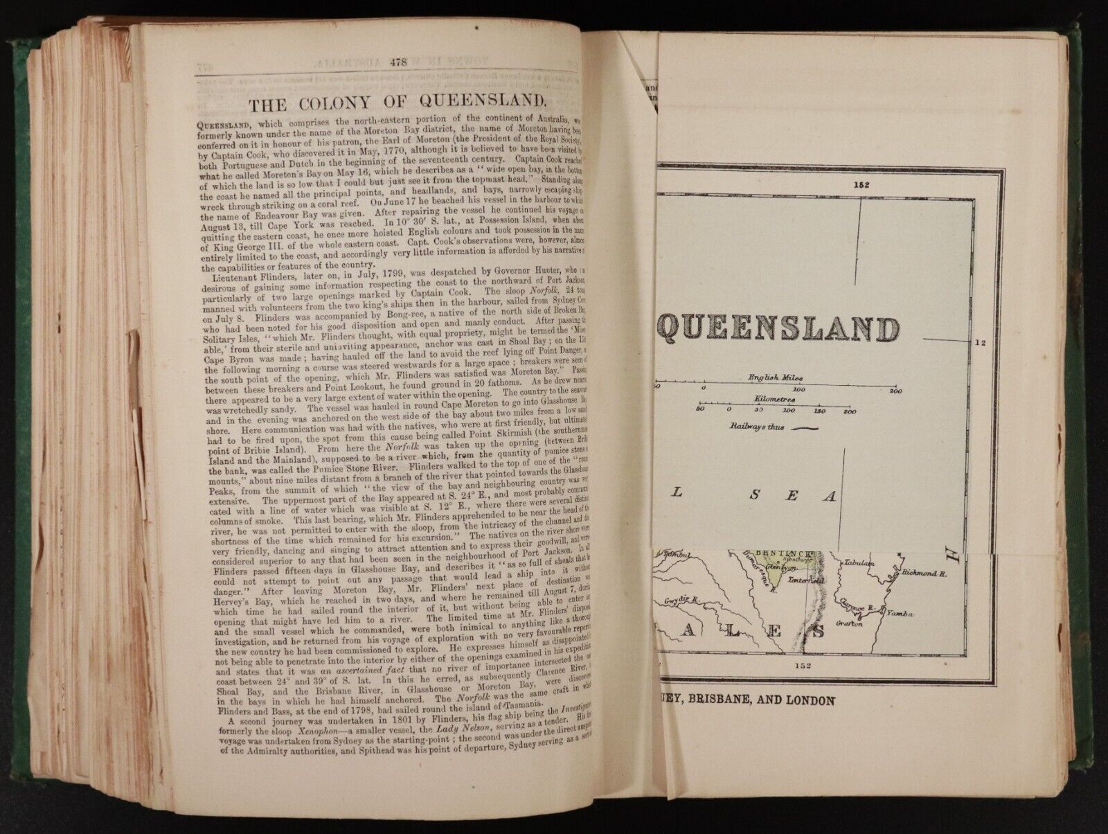 1884 The Australian Handbook & Emigration Guide Antiquarian Book Foldout Maps