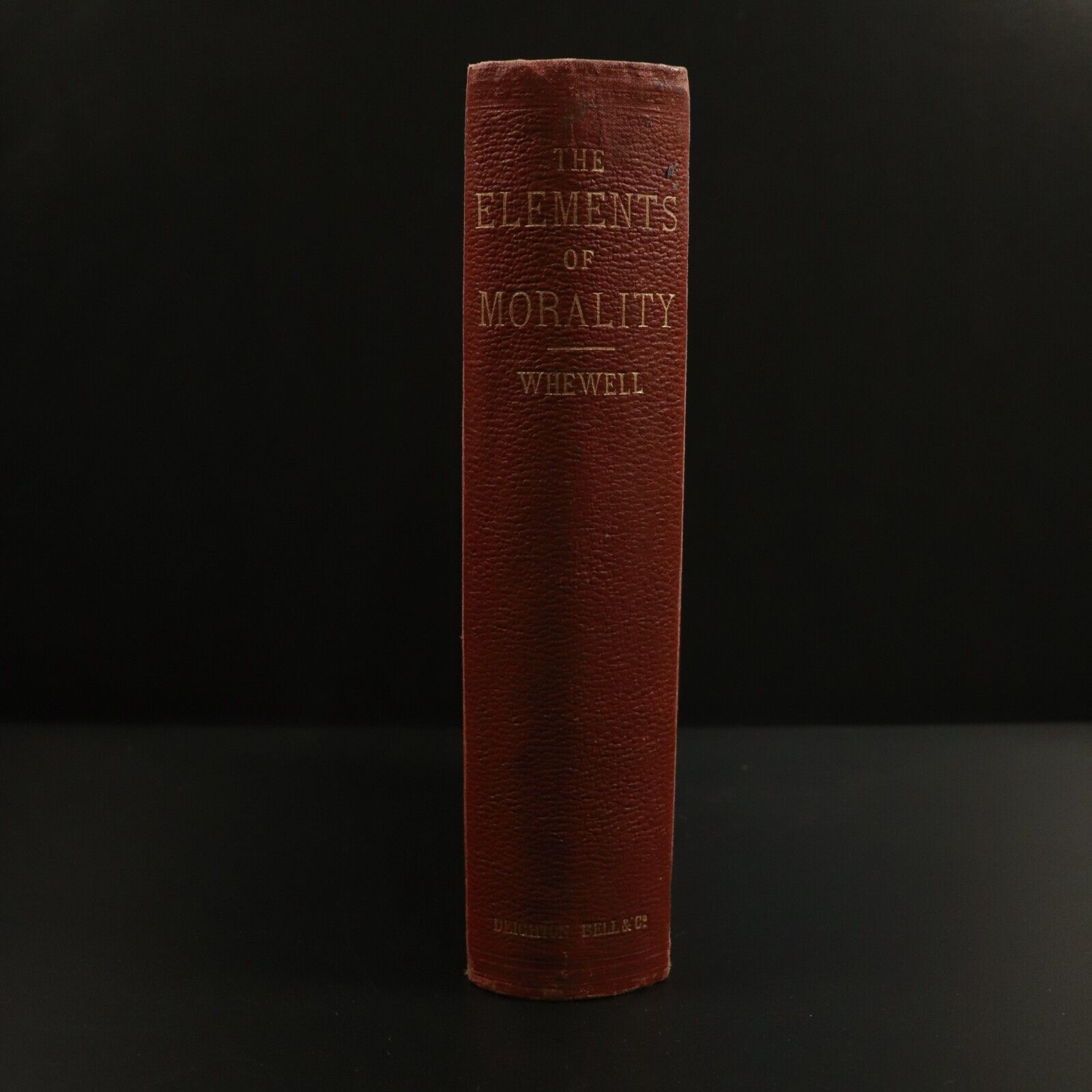 1864 Elements Of Morality & Polity by W. Whewell Antiquarian Theology Book