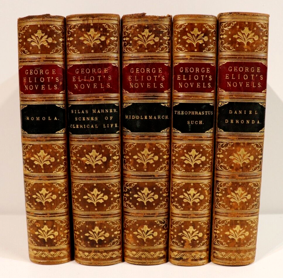 c1880 5vol George Eliot's Novels Antique English Fiction Book Collection