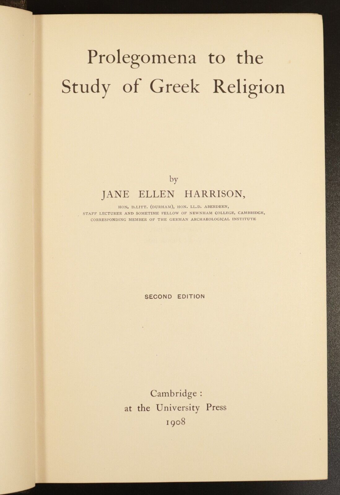 1908 Prolegomena To The Study Of Greek Religion Antique Theology Book - 0