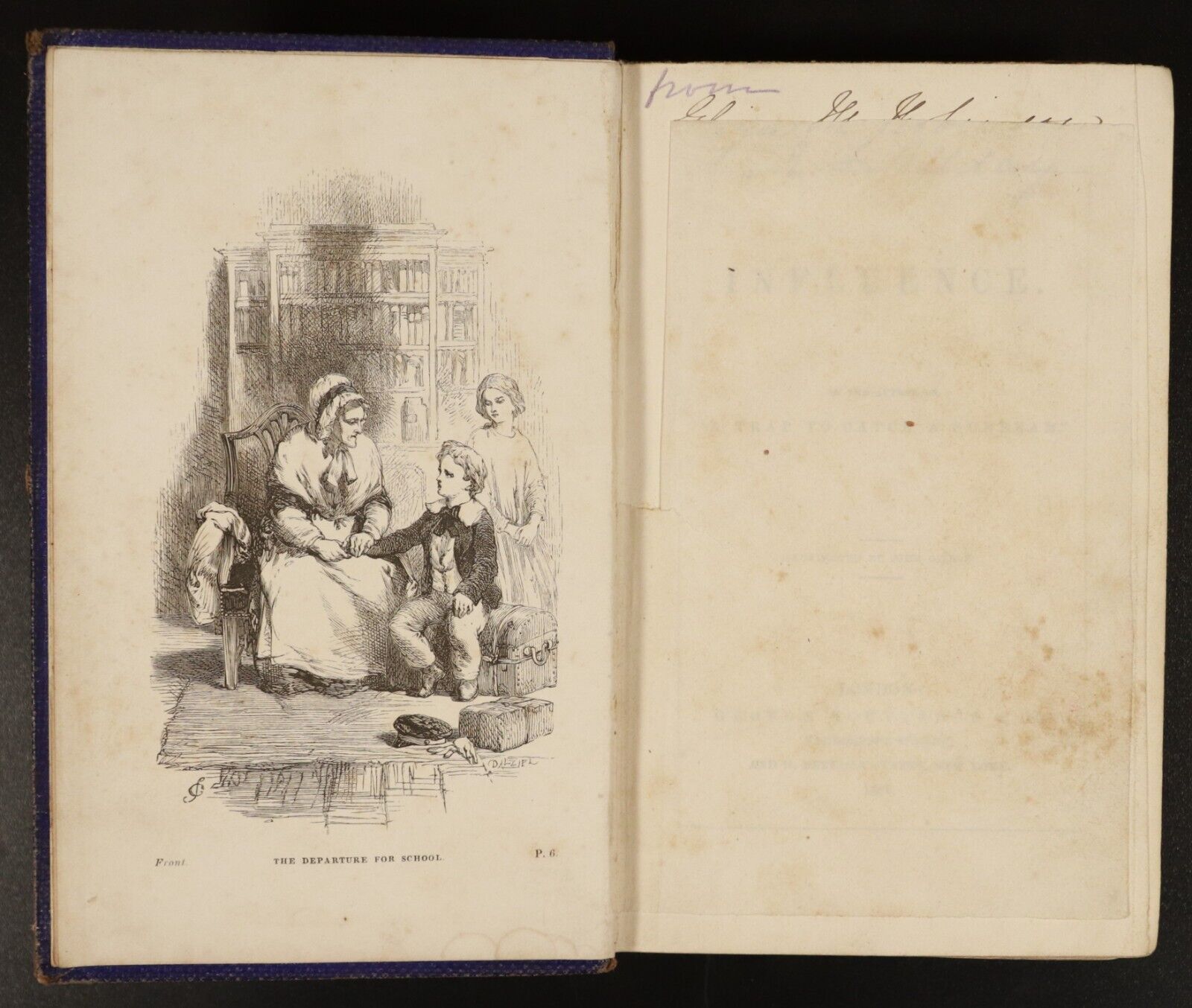 1856 Influence by Matilda Anne Mackarness Antiquarian British Fiction Book - 0