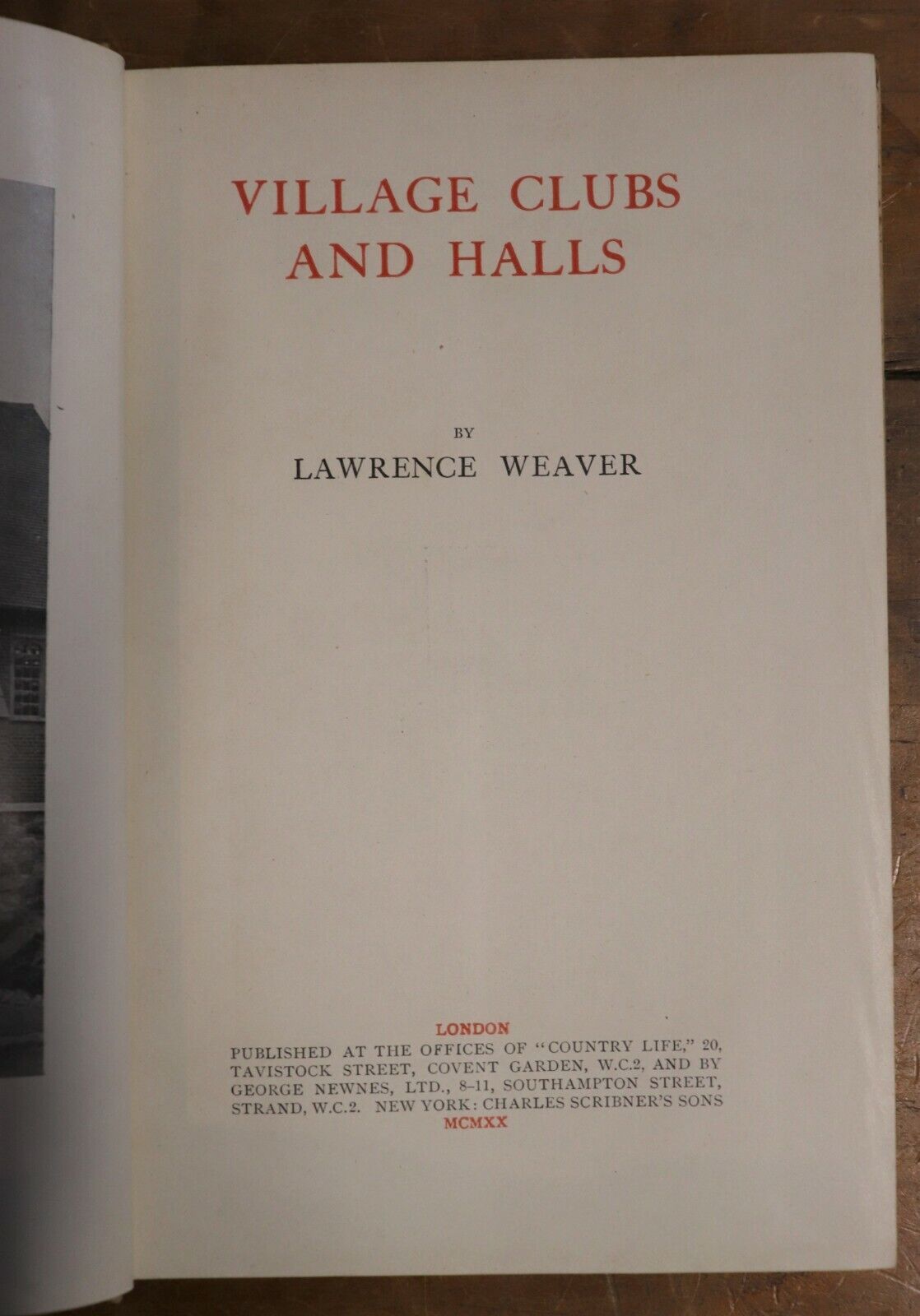 Village Clubs & Halls - 1920 - Antique Architecture Book - 1st Edition - 0