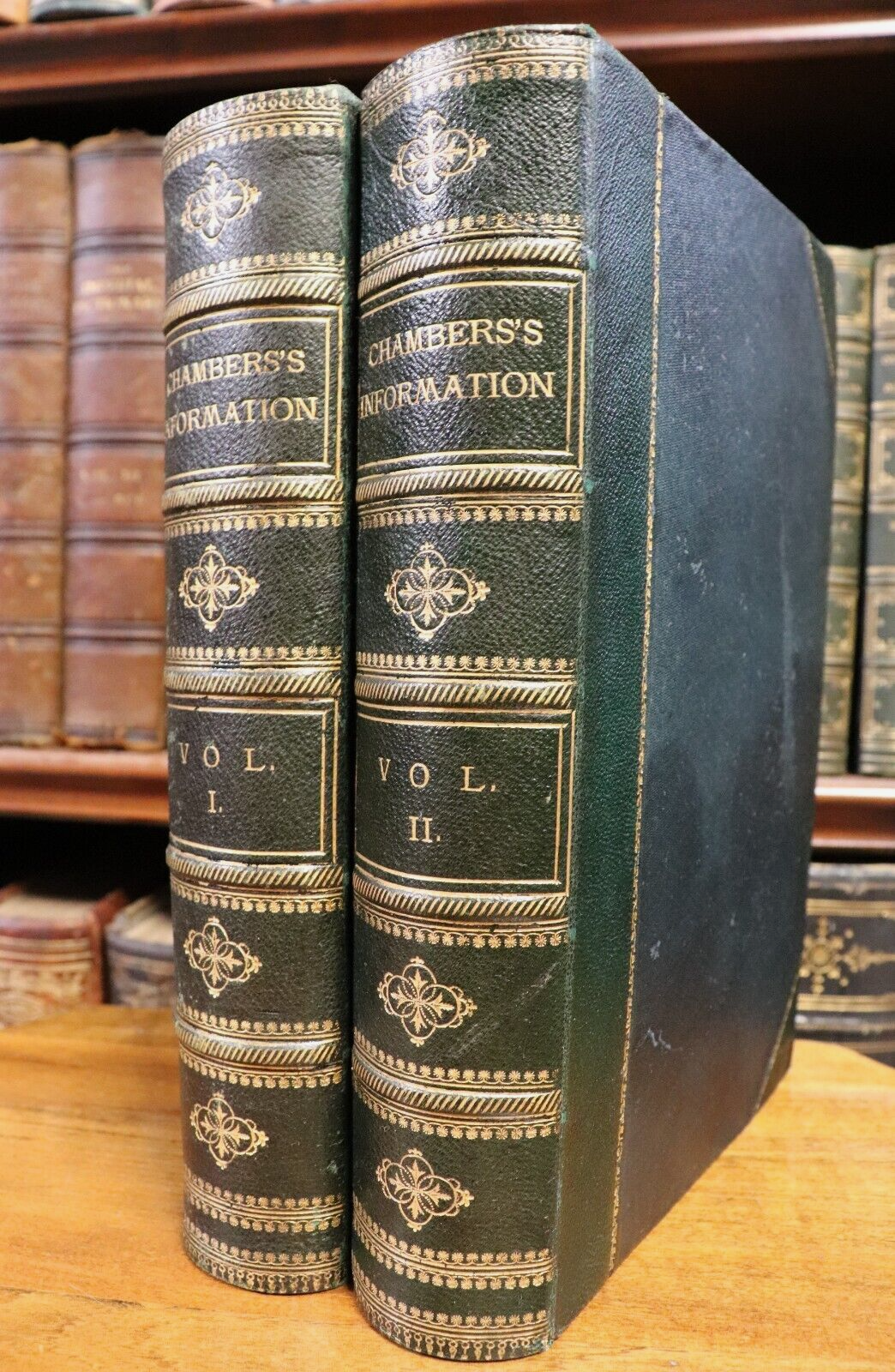 1874-75 2vol Chambers's Information For The People Antiquarian Book Set