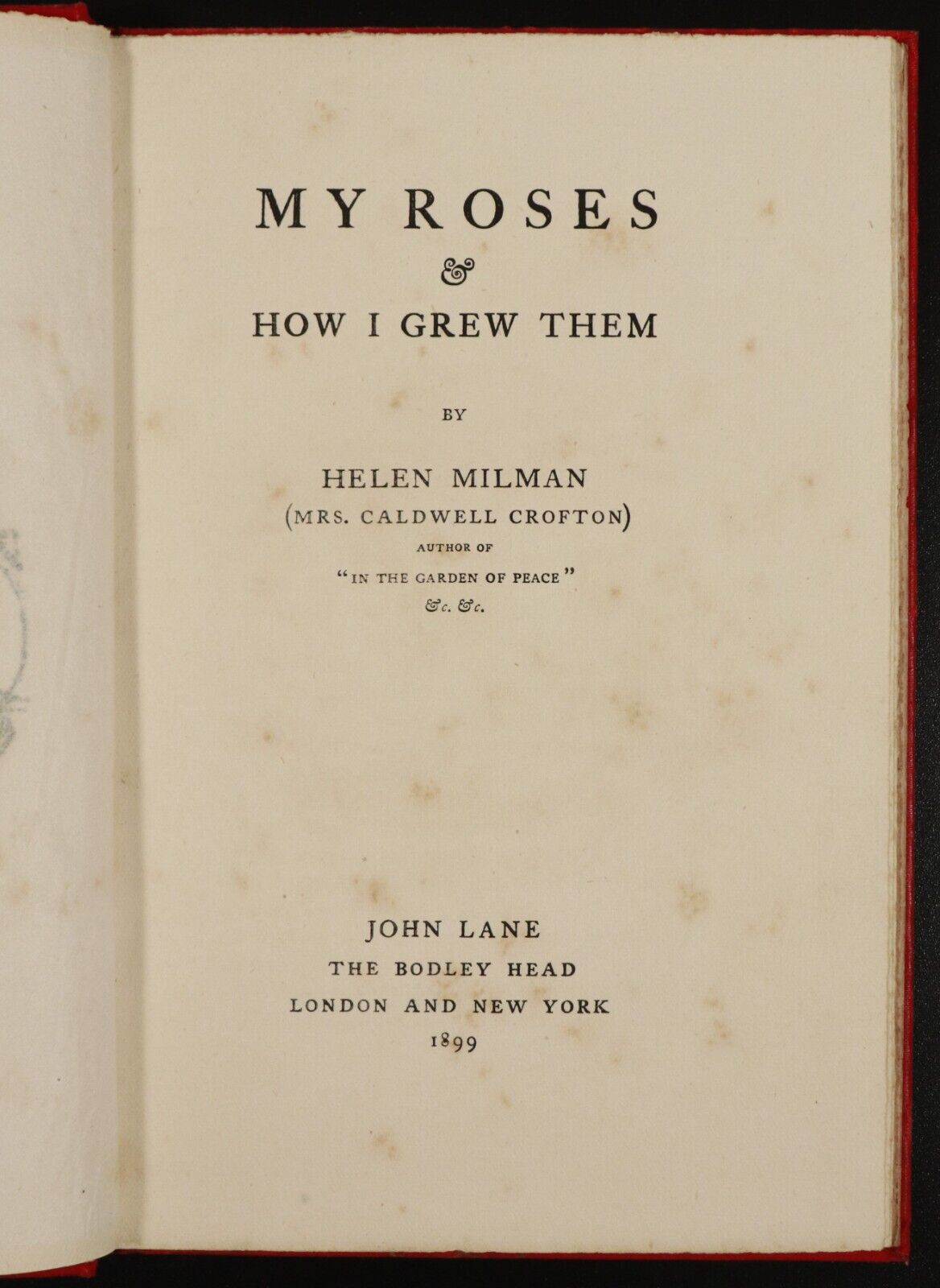 1899 My Roses & How I Grew Them by Helen Milman Antique Gardening Book - 0