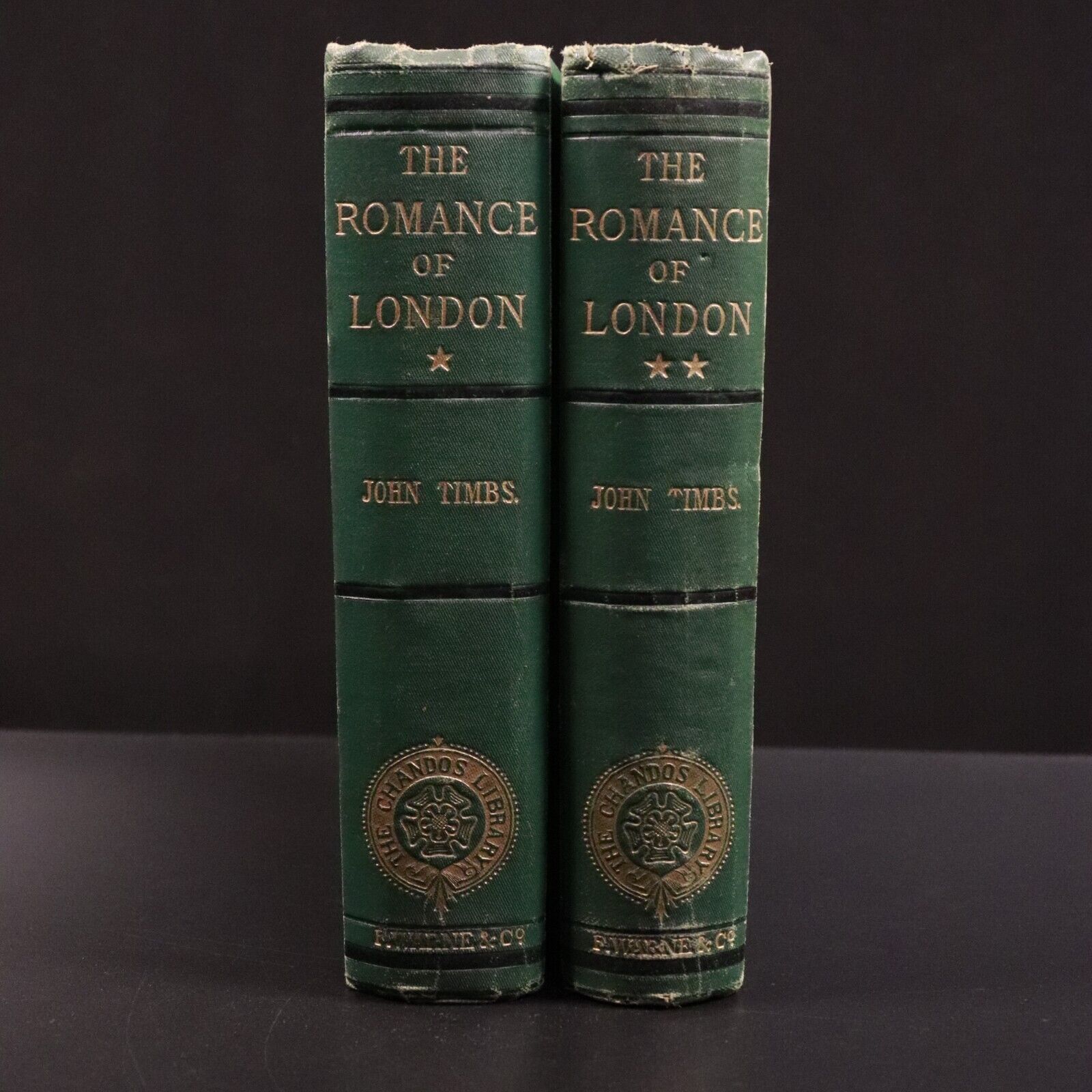 c1885 2vol The Romance Of London Antiquarian British History Book Set J. Timbs