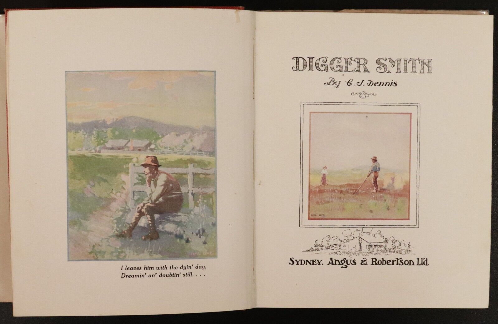 Digger Smith by CJ Dennis - 1918 - 1st Edition w/DJ Australian Literature Book