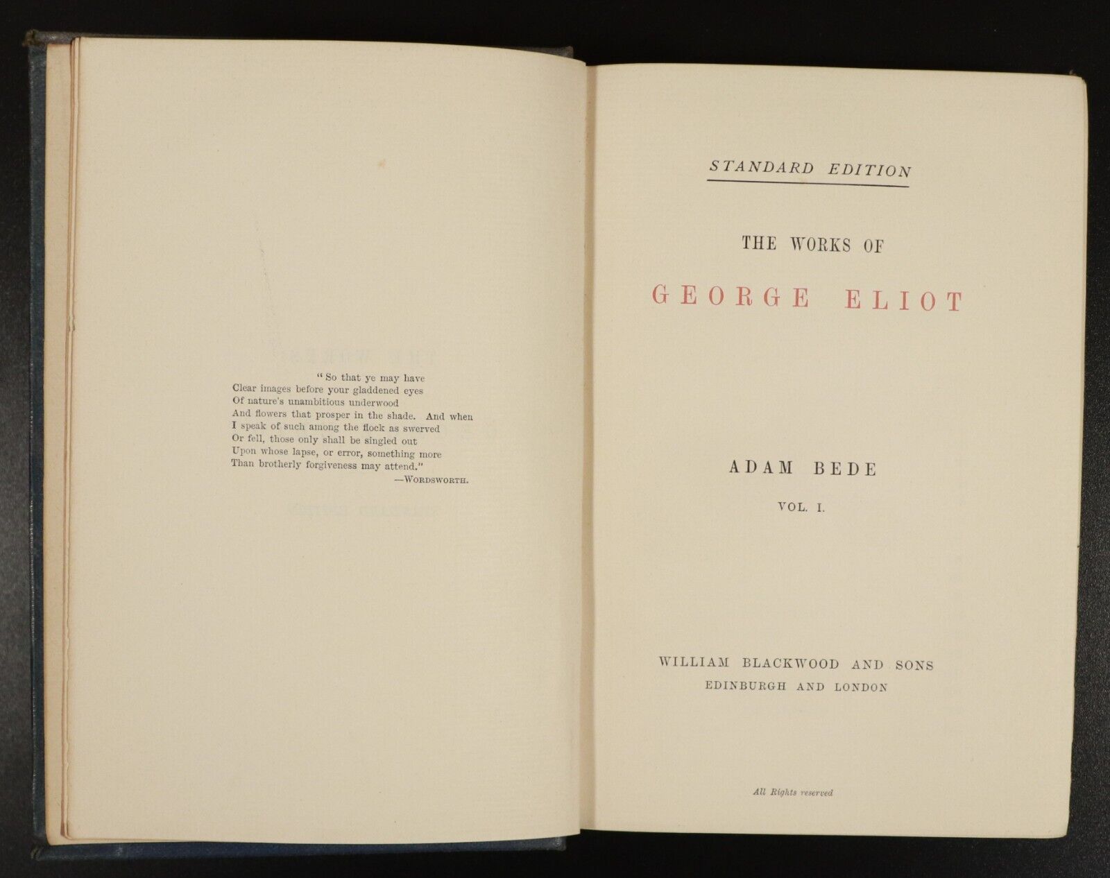 c1895 2vol Works Of George Eliot - Adam Bede Classic Literature Fiction Book Set - 0