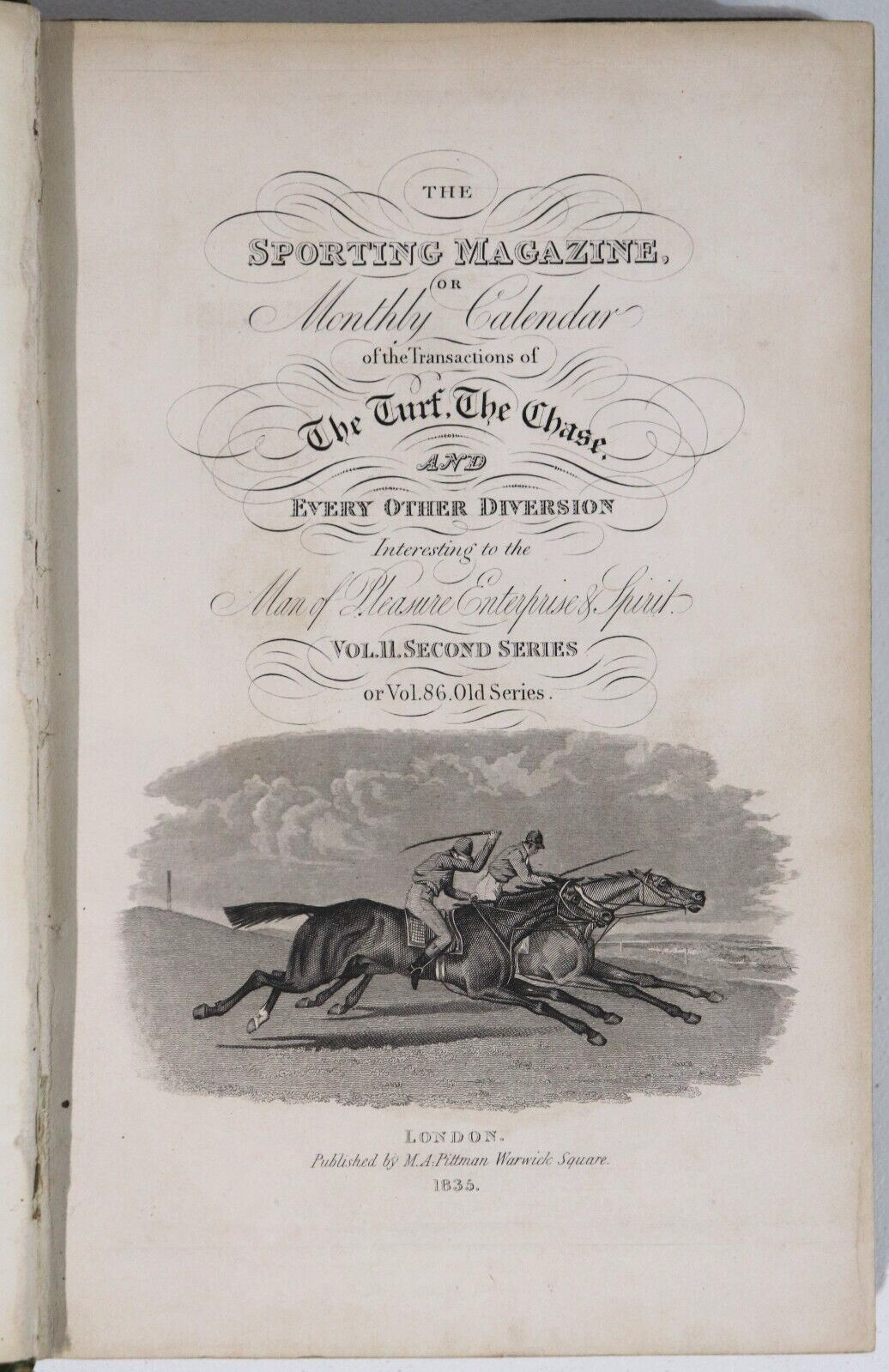 The Sporting Magazine: Monthly Calendar - 1835 - Antiquarian Sport History Book - 0