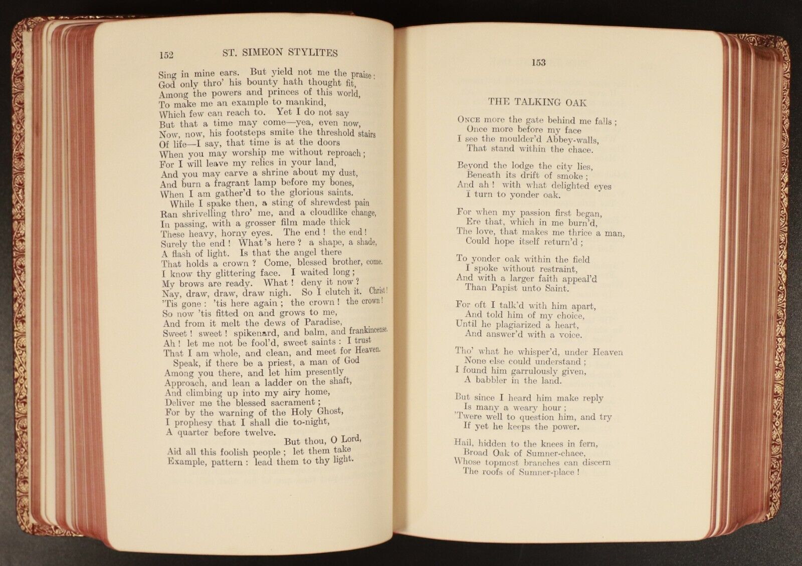 1910 Poems Of Tennyson Oxford Edition Antique Poetry Book Gilt Edge