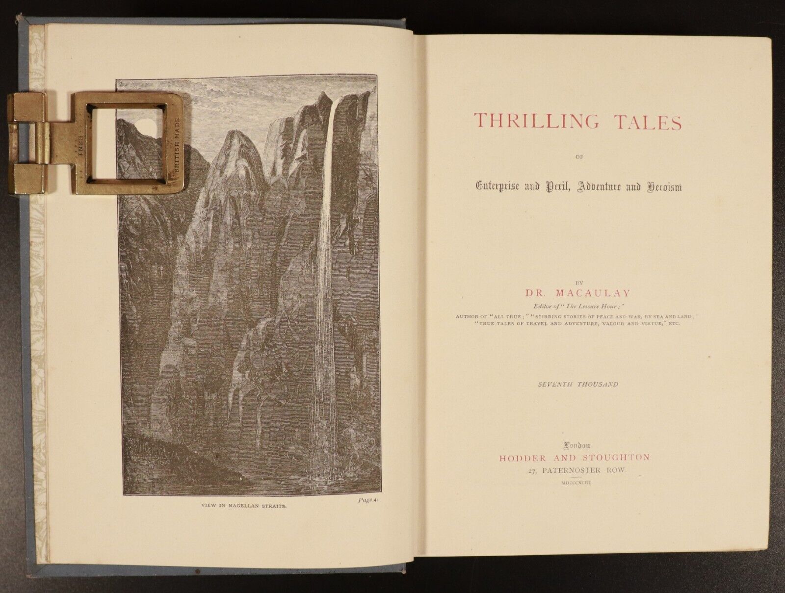 1893 Thrilling Tales by Dr Macaulay Antiquarian Adventure Fiction  Book