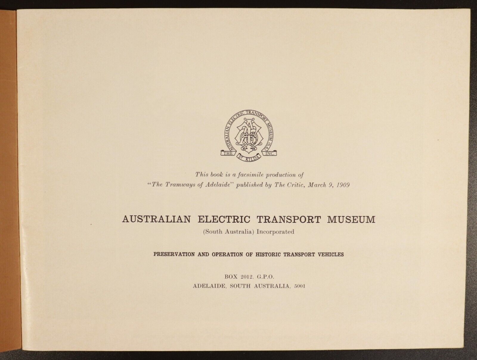 The Tramways Of Adelaide Electric Trolley Australian Rail & Tram History Book - 0