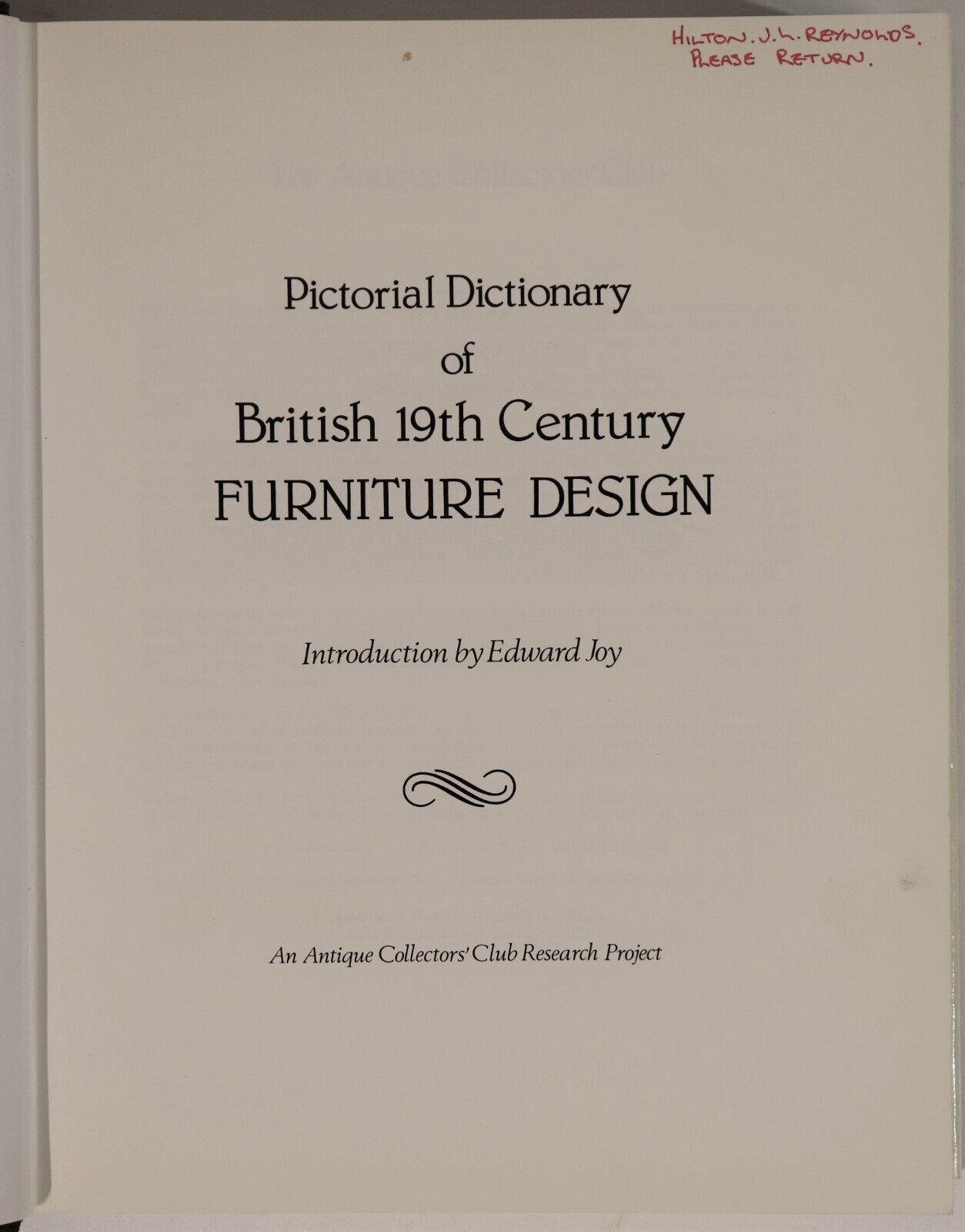 Dictionary: British 19th Century Furniture Design- 1984 - Antique Reference Book - 0