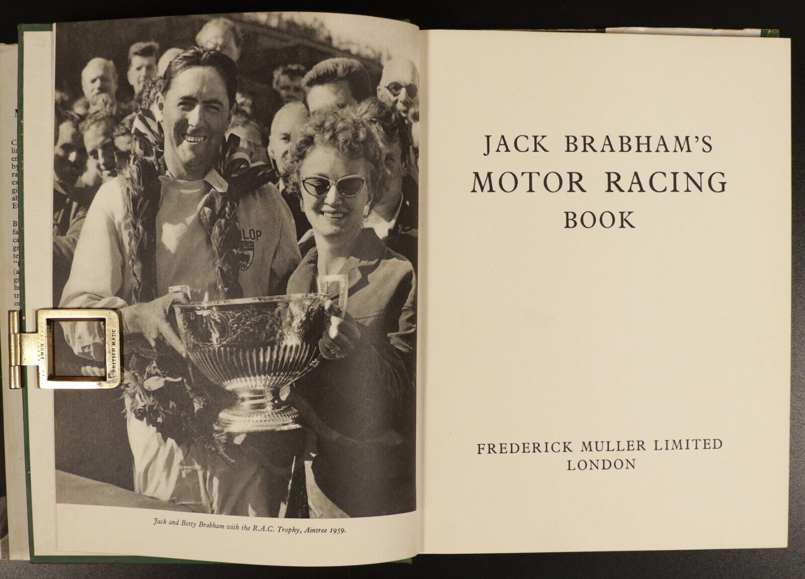 1960 Jack Brabham's Motor Racing Book Vintage Automotive Book Car Racing