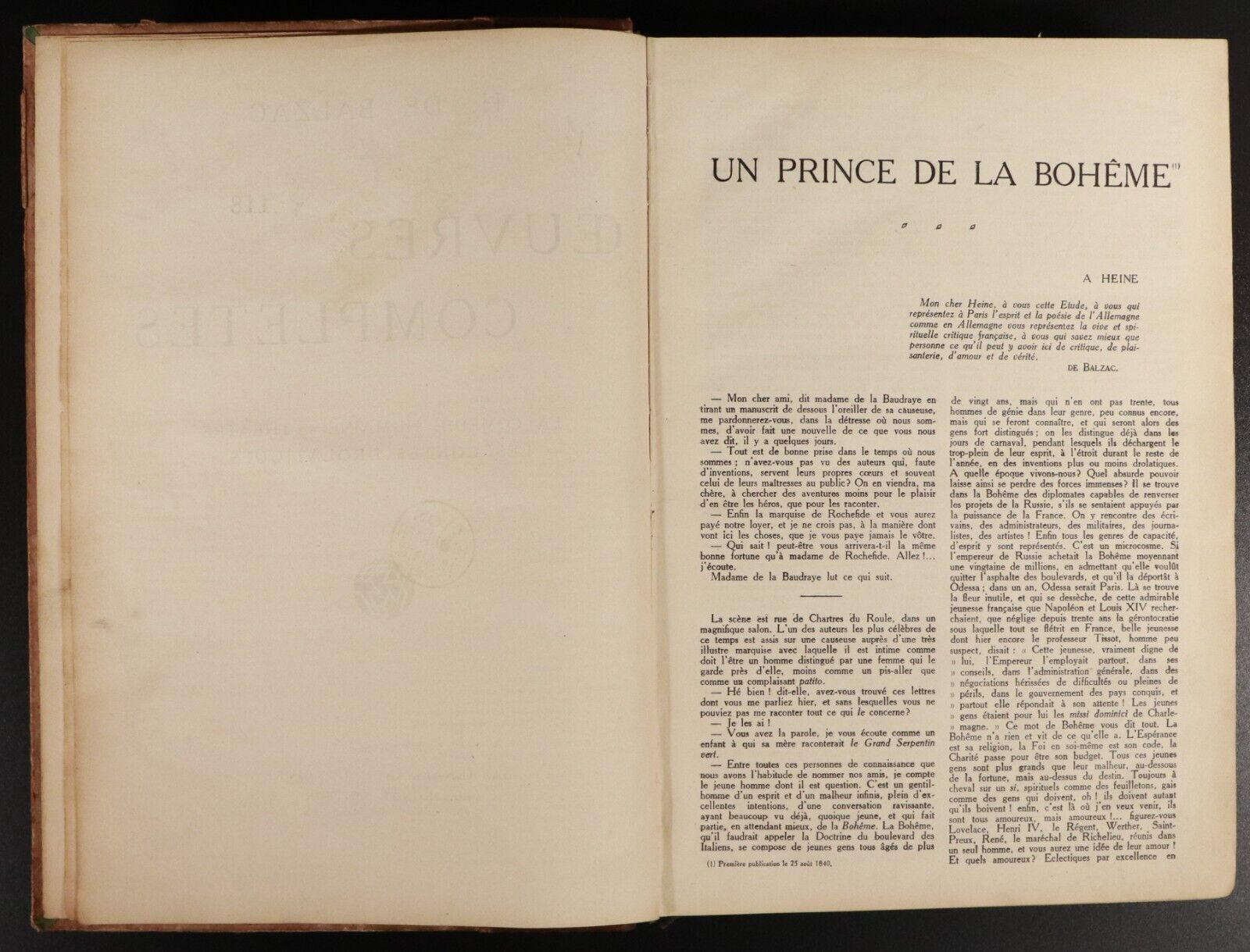 1911 Oevres Completes by H. De Balzac Antiquarian French Literature Books