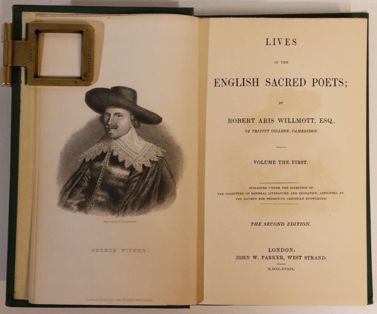 Lives Of The English Sacred Poets - 1839 - 2 Volume Antique Poetry Book Set