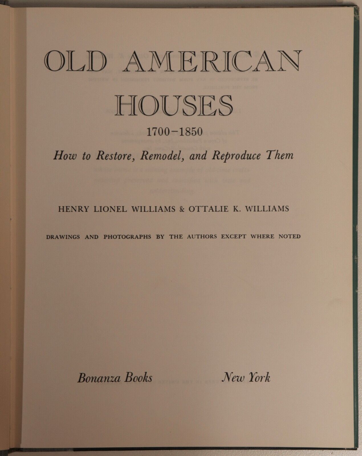 Old American Houses by H&O Williams - 1967 - Vintage American Architecture Book - 0
