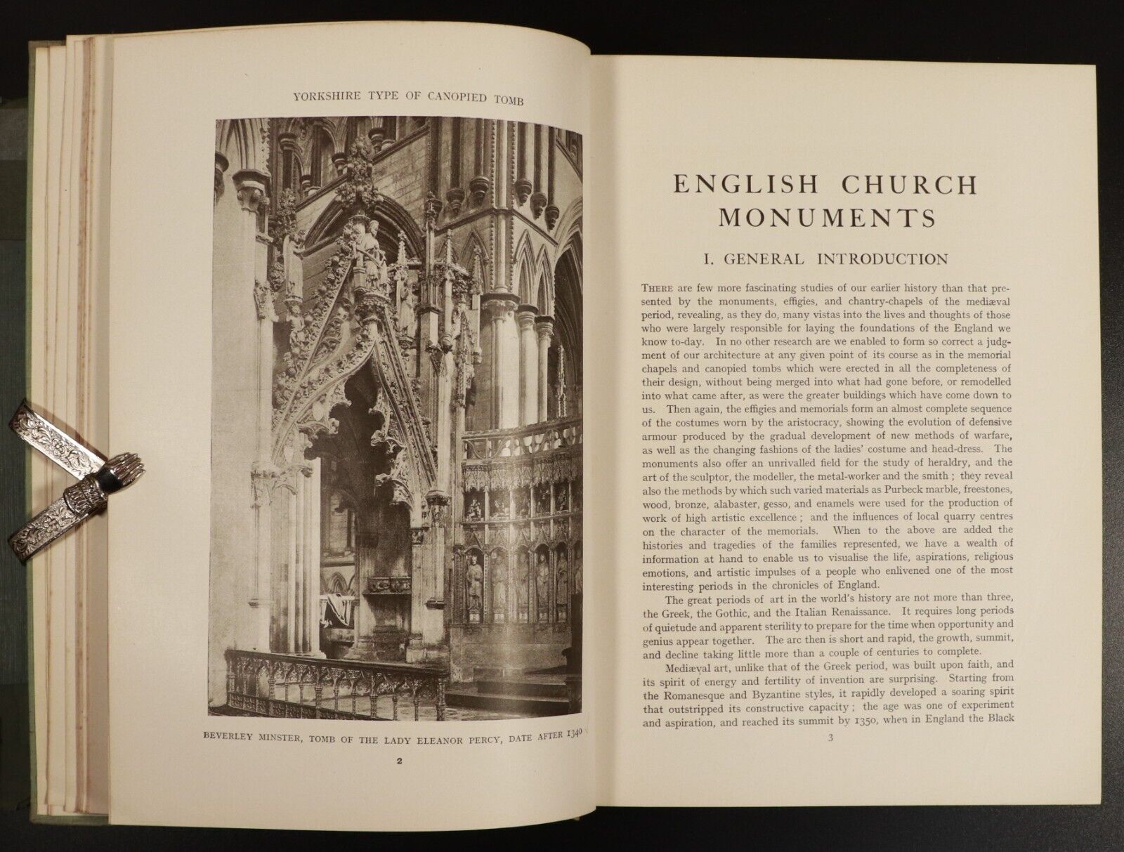 1921 English Church Monuments 1150 - 1550 F. Crossley Antique Architecture Book