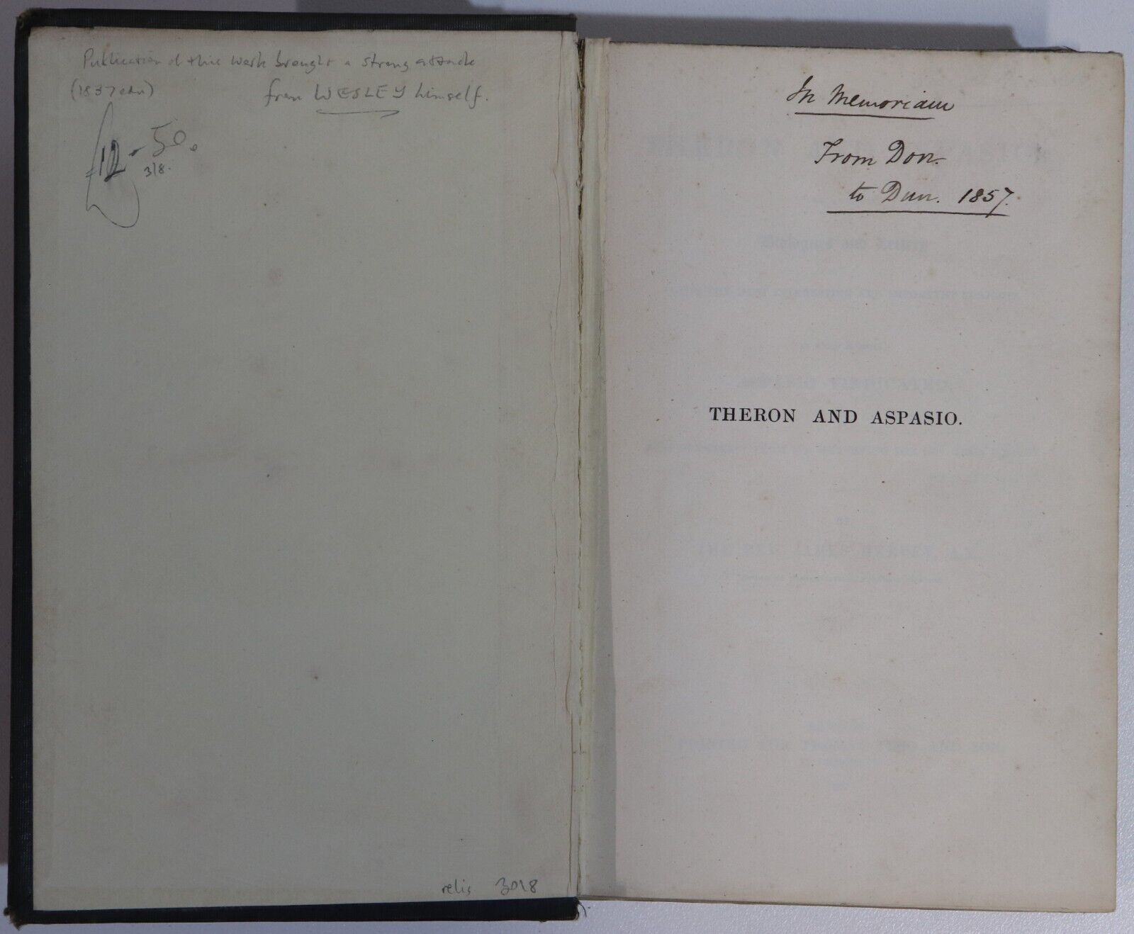 Theron and Aspasio by Rev. James Hervey - 1837 - Antique Religious Book - 0