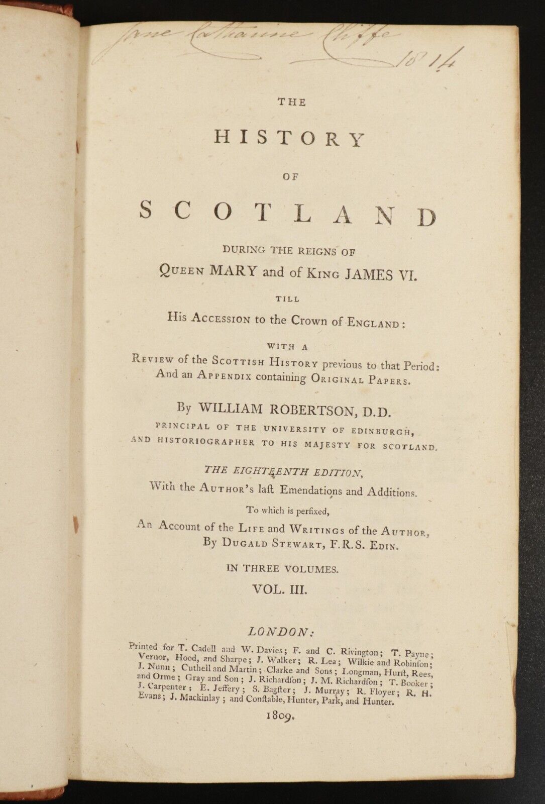 1809 3vol The History Of Scotland by William Robertson - Antiquarian Book Set