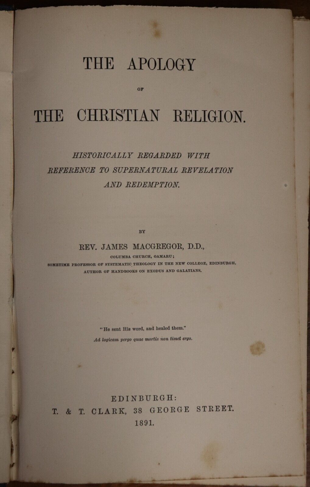 The Apology Of The Christian Religion - 1891 - Antique Religious Book - 0