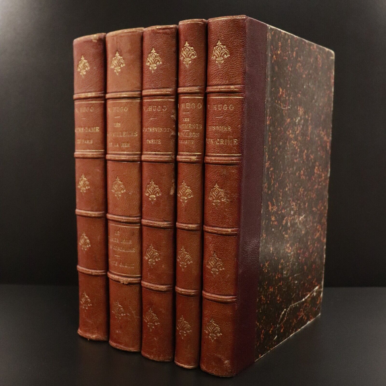 c1879 5vol Diverses Oeuvres De Victor Hugo Antiquarian Books Fine Binding - 0