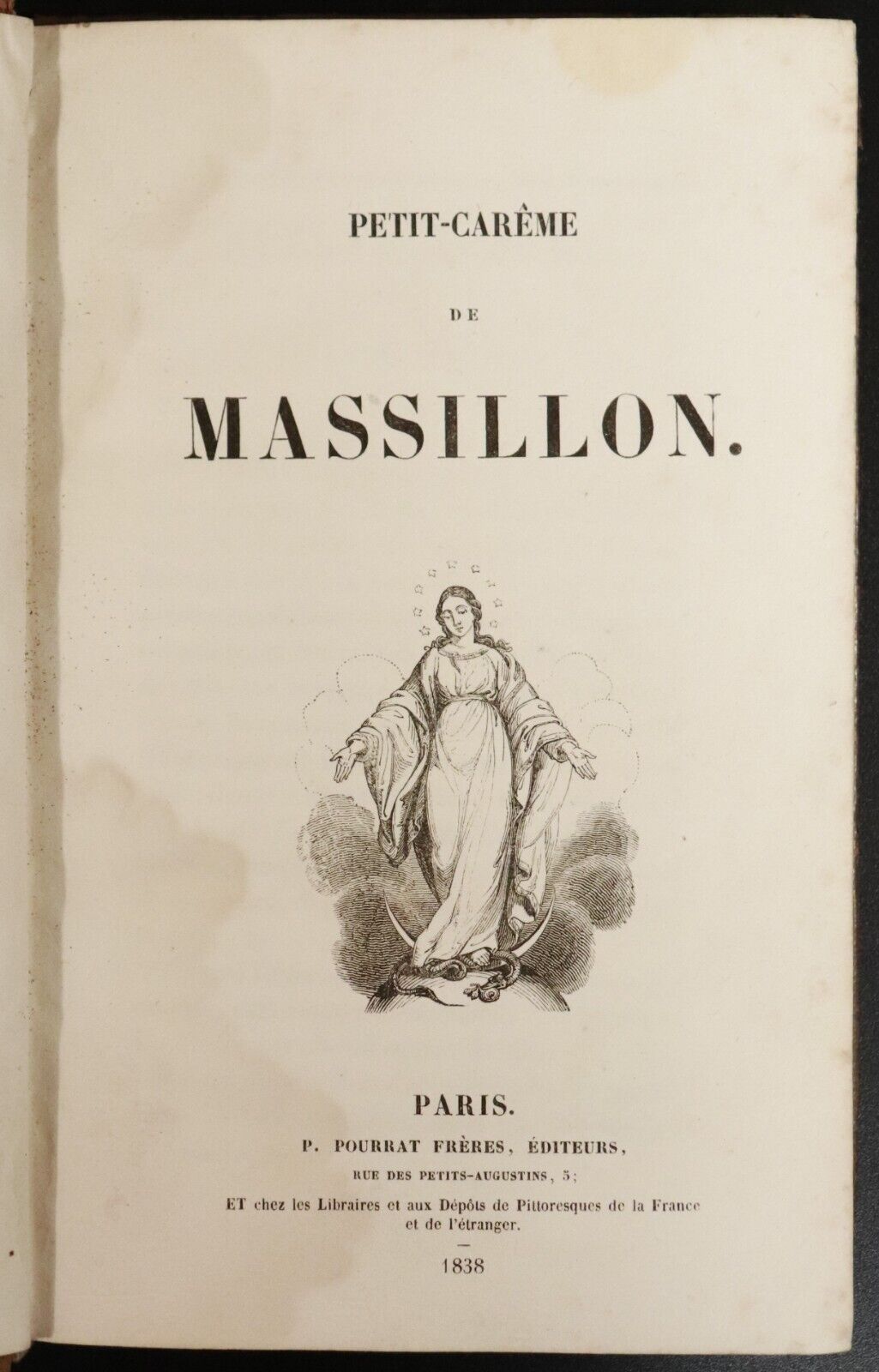 1838 Petite Careme De Massillon Antiquarian French Theology Book - 0